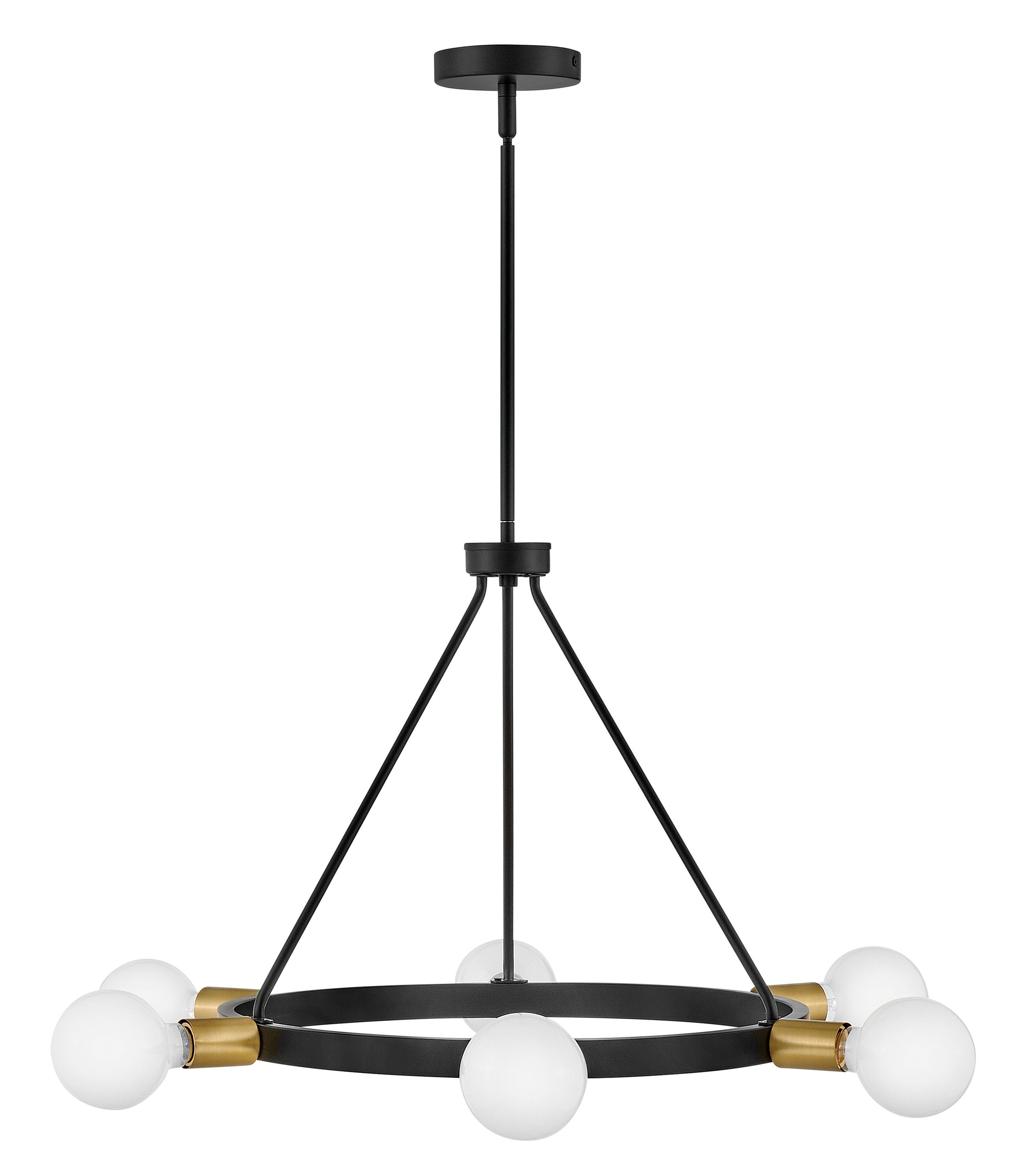 Orla Black and Brass 6-Light Mid-Century Modern Chandelier