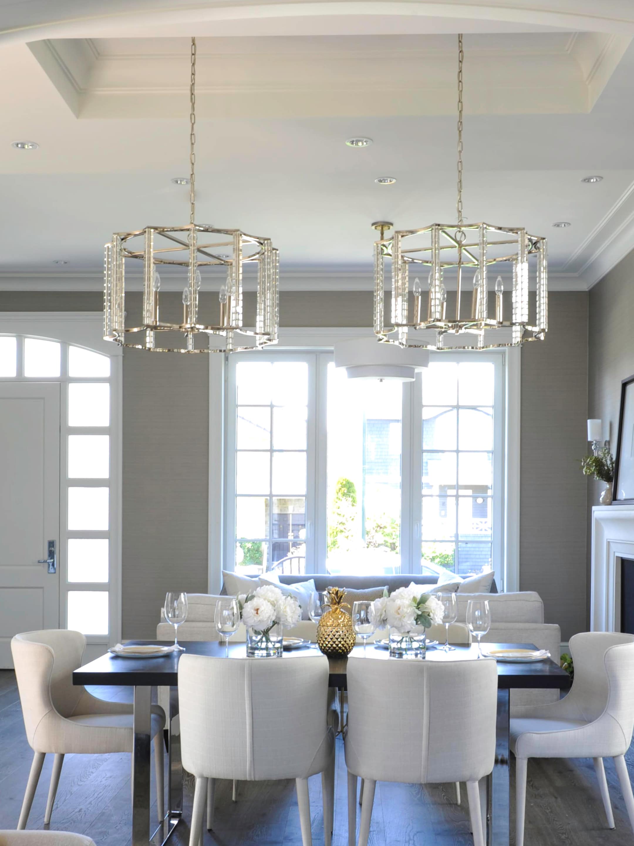 Elegant Carson Polished Nickel 6-Light Crystal Chandelier