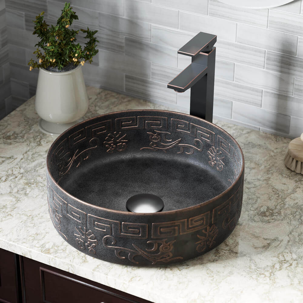 bronze vessel sinks bathroom