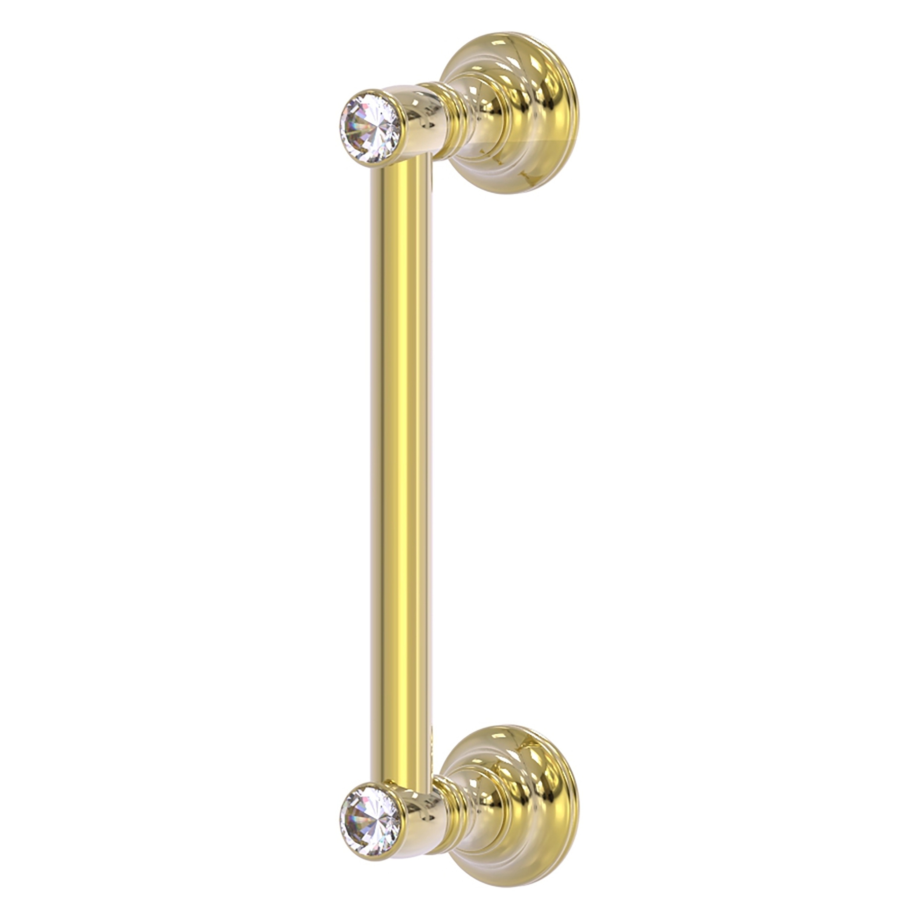 Allied Brass CC-3-8-UNL Carolina Crystal 8-in , 203mm Center to Center Unlacquered Brass Dual Mount Cylindrical Bar For Use on Appliances Drawer Pulls