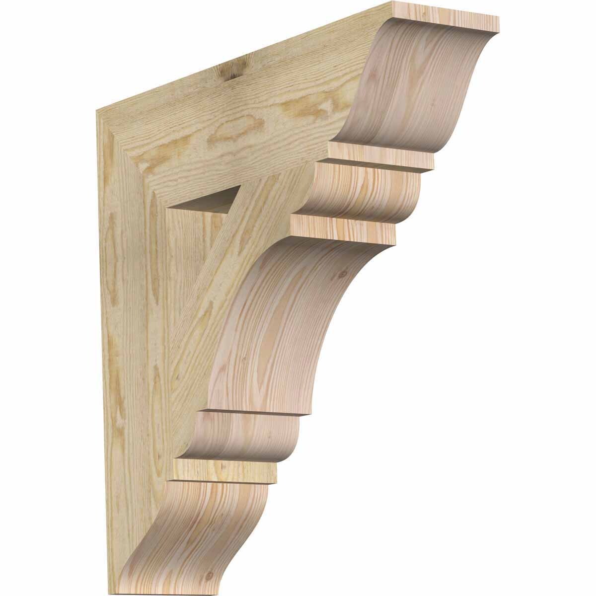 Ekena Millwork BKT06X24X24OLY01RDF Olympic traditional rough sawn 6-in x 24-in x 24-in Douglas fir Brown Wood Standard bracket