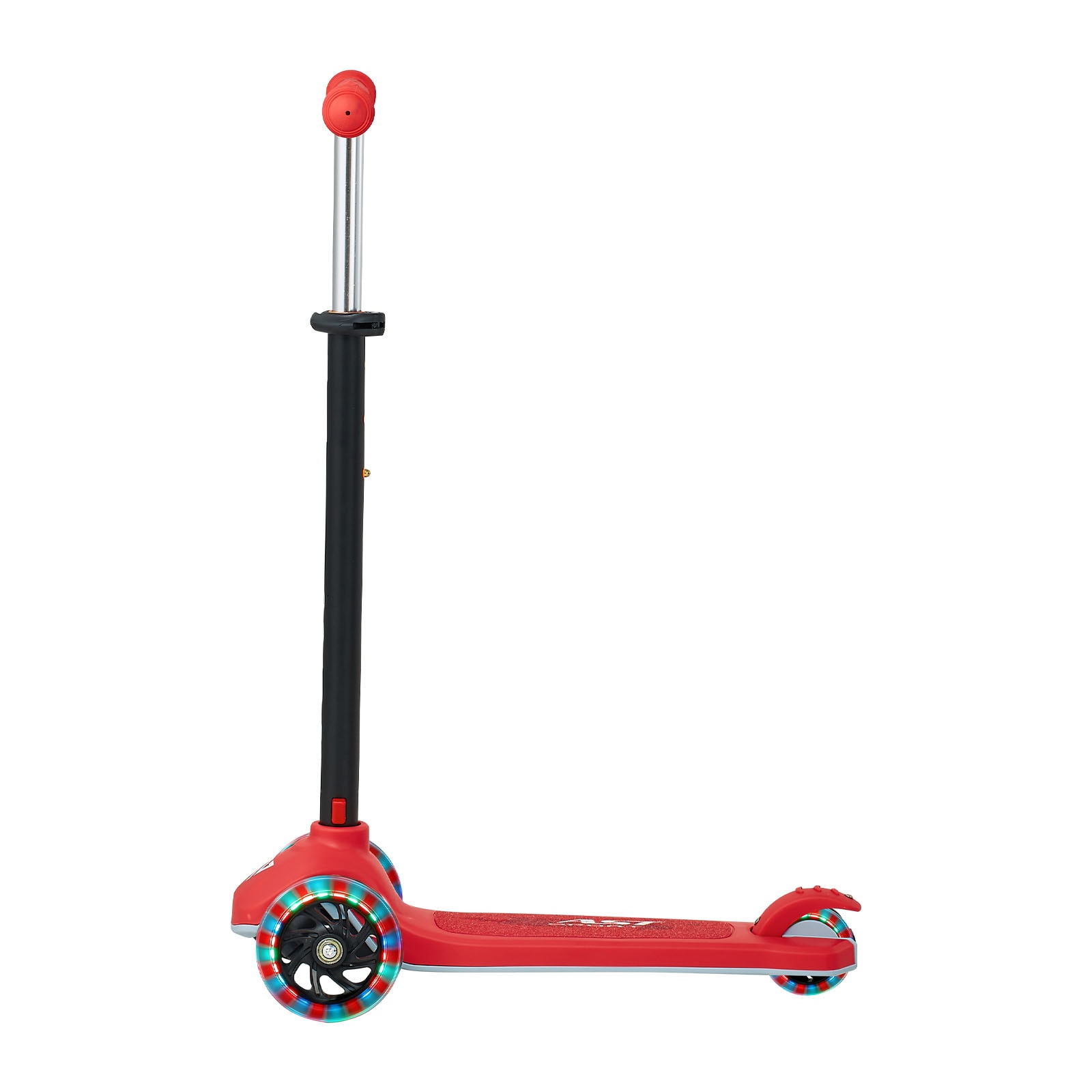 VEVOR Kick Scooter for Kids Ages 3+ 3-Wheel Toddler Scooter with Light-Up Wheels Adjustable Height Handlebar Wide Anti-Slip Deck Lightweight Aluminum Frame for Boys and Girls up to 165 lbs Red