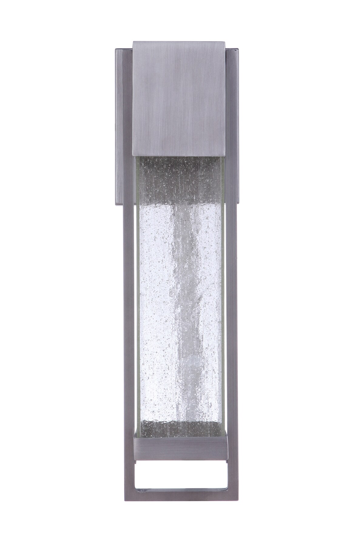 Brushed Titanium LED Outdoor Wall Lantern with Clear Seeded Glass