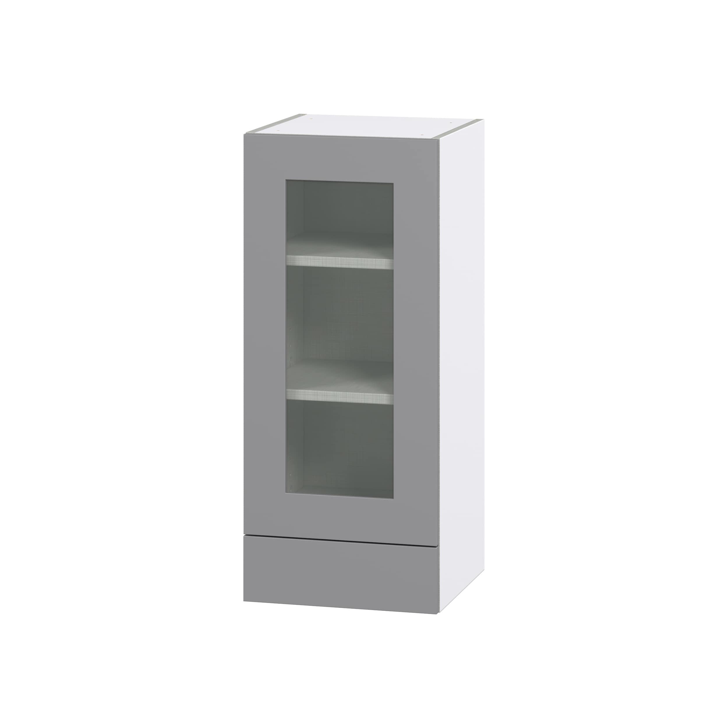 Hugo&Borg Beaumont 36-in W x 35-in H x 14-in D Slate Gray Wall Fully Assembled Cabinet (Glass Panel Shaker Door Style)