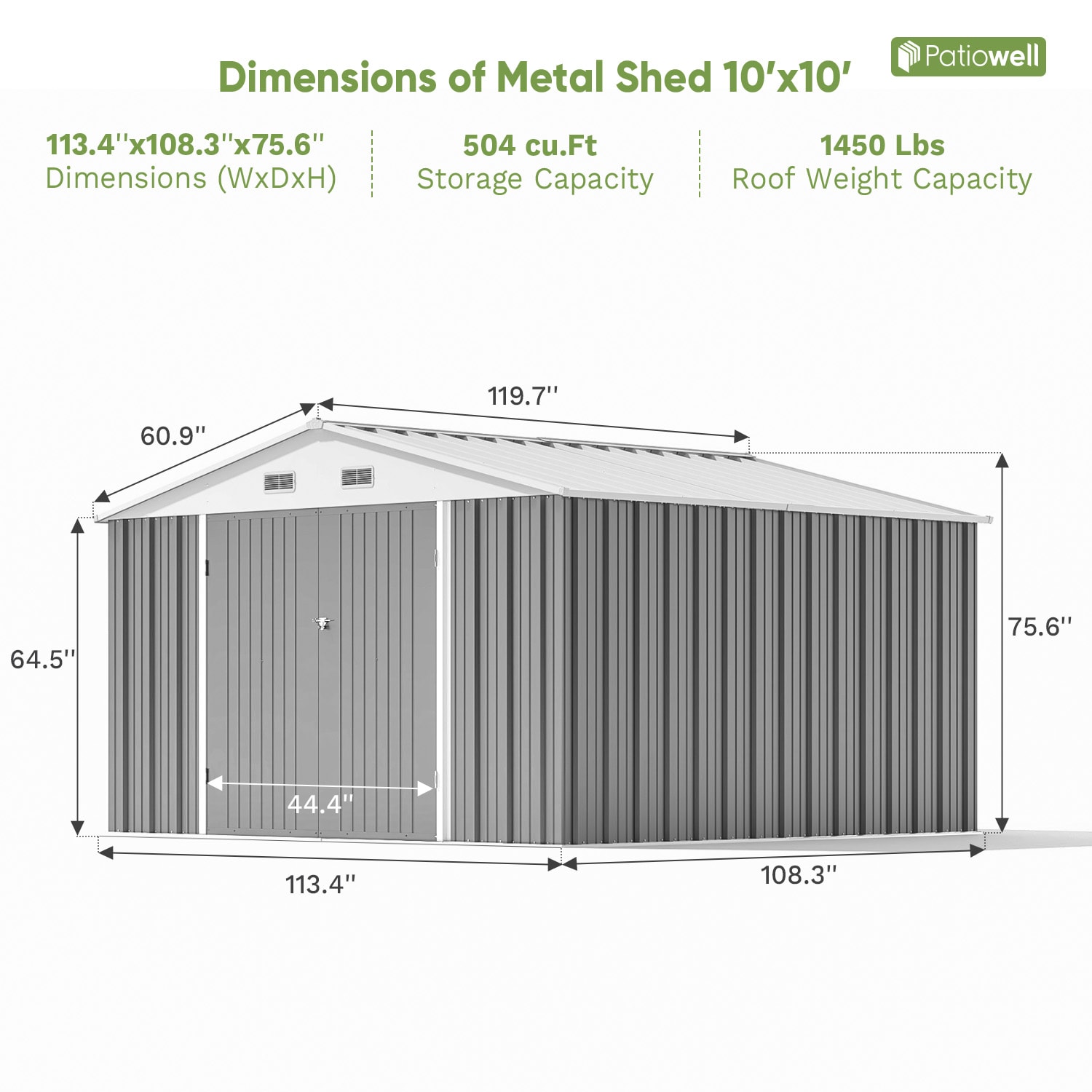 Patiowell WES-0406-4 Metal-Storage-Buildings-Sheds - View #7