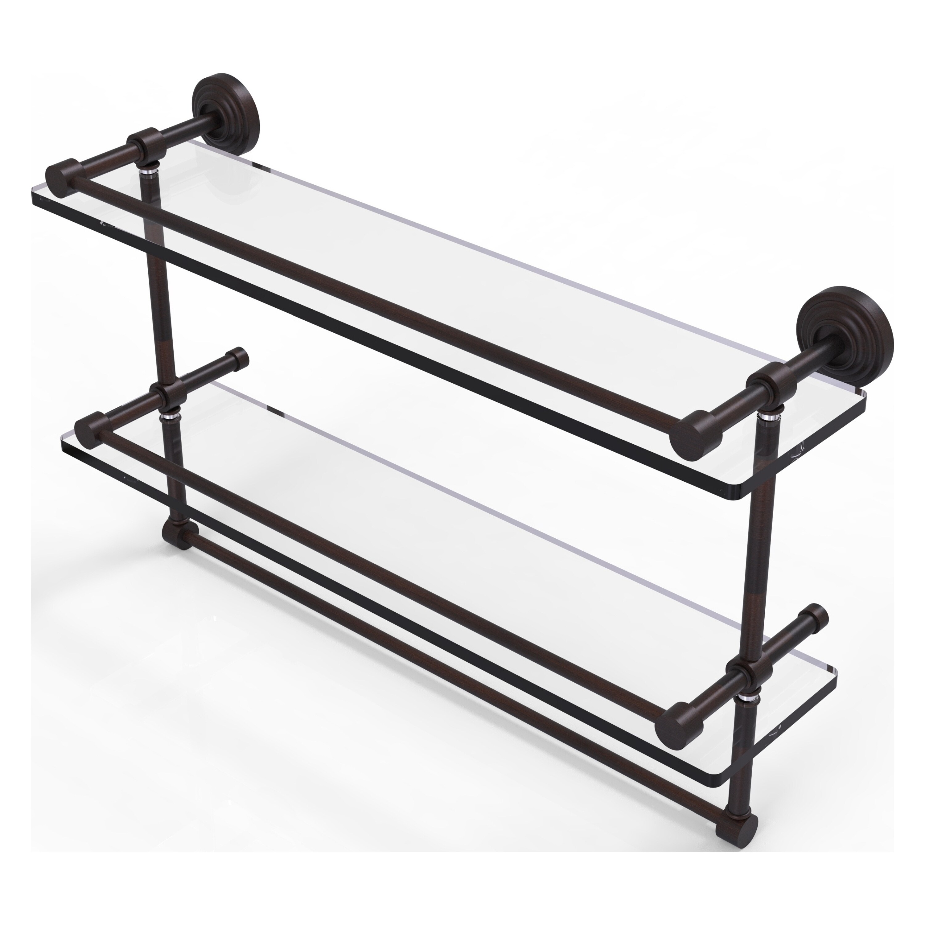 Allied Brass WP-2TB/22-GAL-VB Waverly Place Venetian Bronze 2 -Tier Wall mount Bathroom Shelf ( 22-in x 12-in x 5-in )