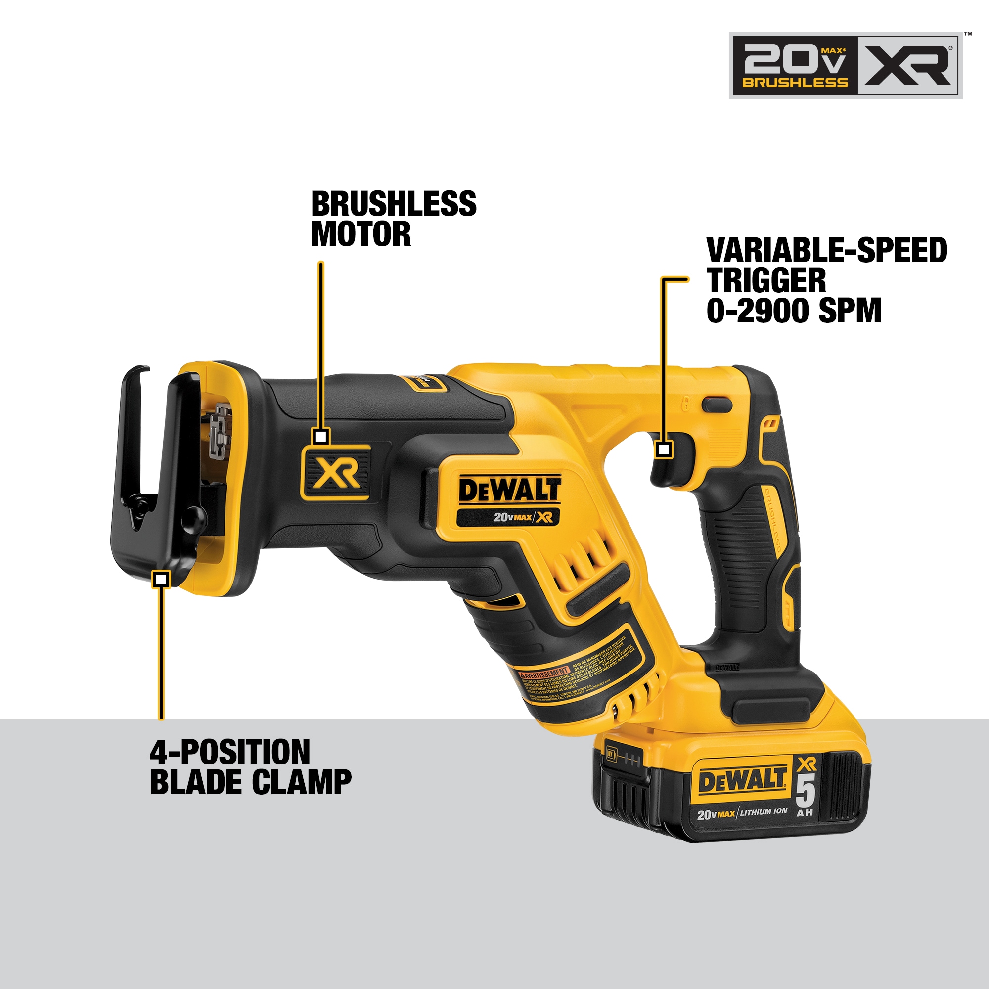 DEWALT XR 20-volt Max Variable Brushless Cordless Reciprocating Saw (Charger Included and Battery Included) DCS367P1 Sansujyuku sansujyuku.com