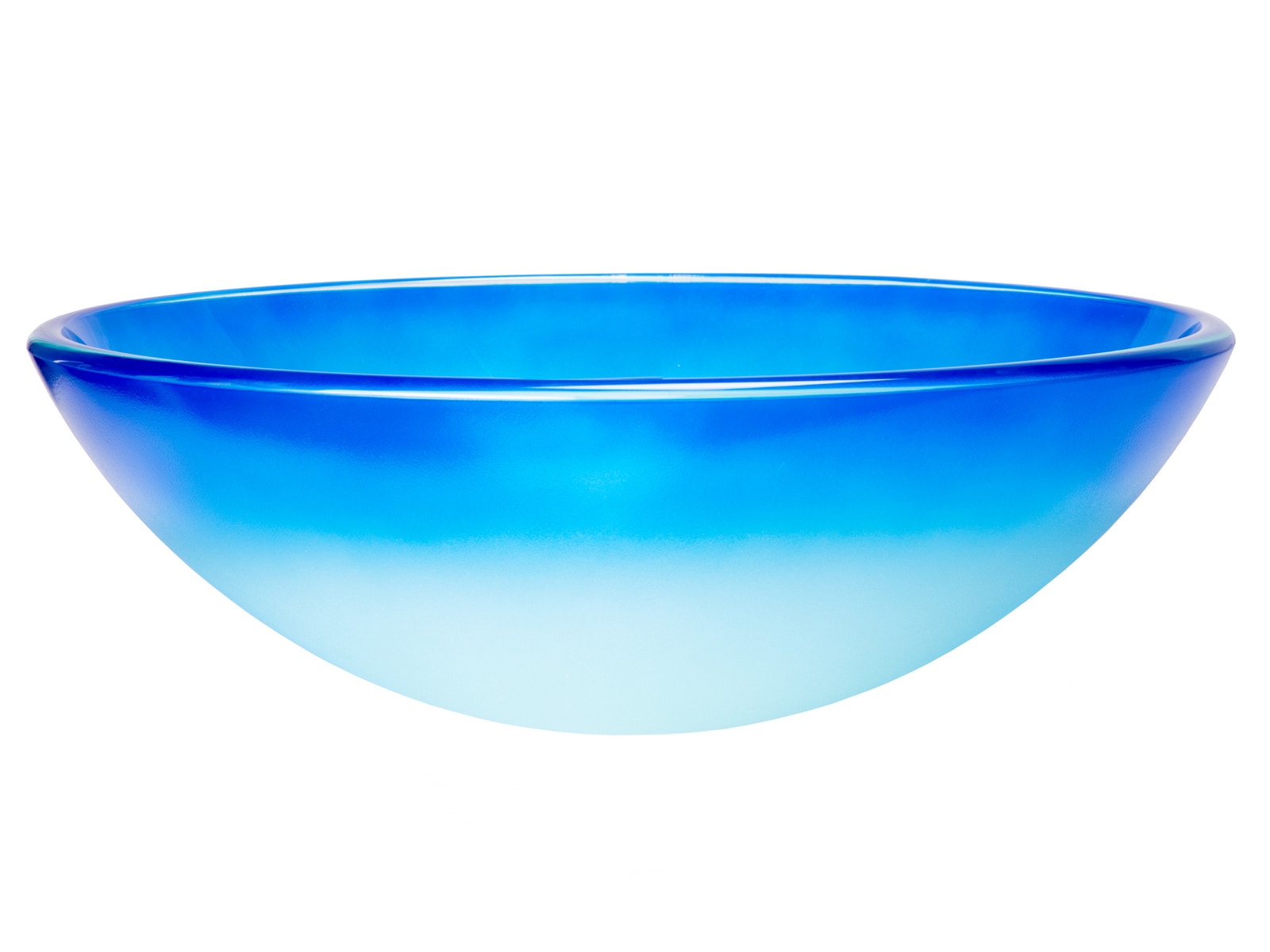 Eden Bath EBGS70 Glass Vessel Round Modern Blue Bathroom Sink ( 16.375-Inches x 16.375-Inches )
