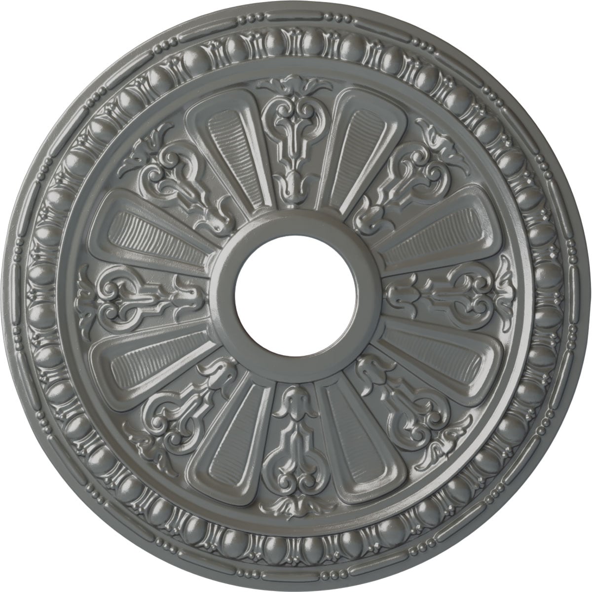 Ekena Millwork CM18RASLS Raymond 18.125-in W x 18.125-in L Painted Silver Polyurethane Whole Ceiling Medallion