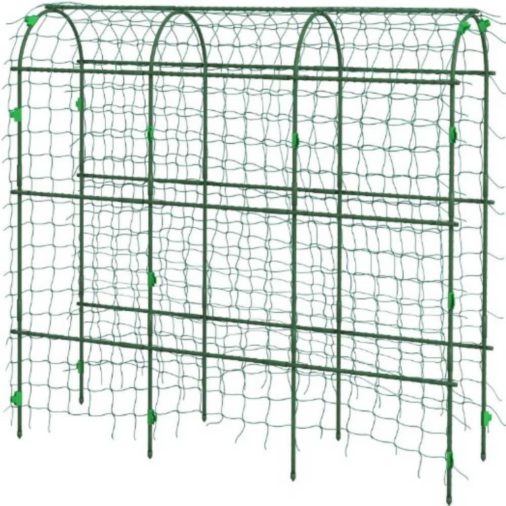 Ama Pear Adjustable Arch Trellis with Net for Cucumbers and Climbing Plants