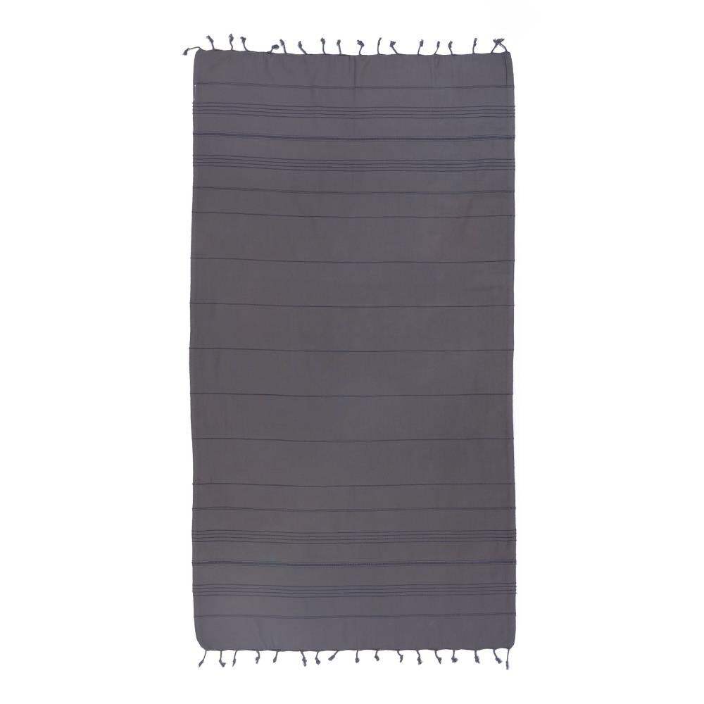 Linum Home Textiles SMR90 Grey Turkish Cotton Quick Dry Beach Towel (Summer Fun)