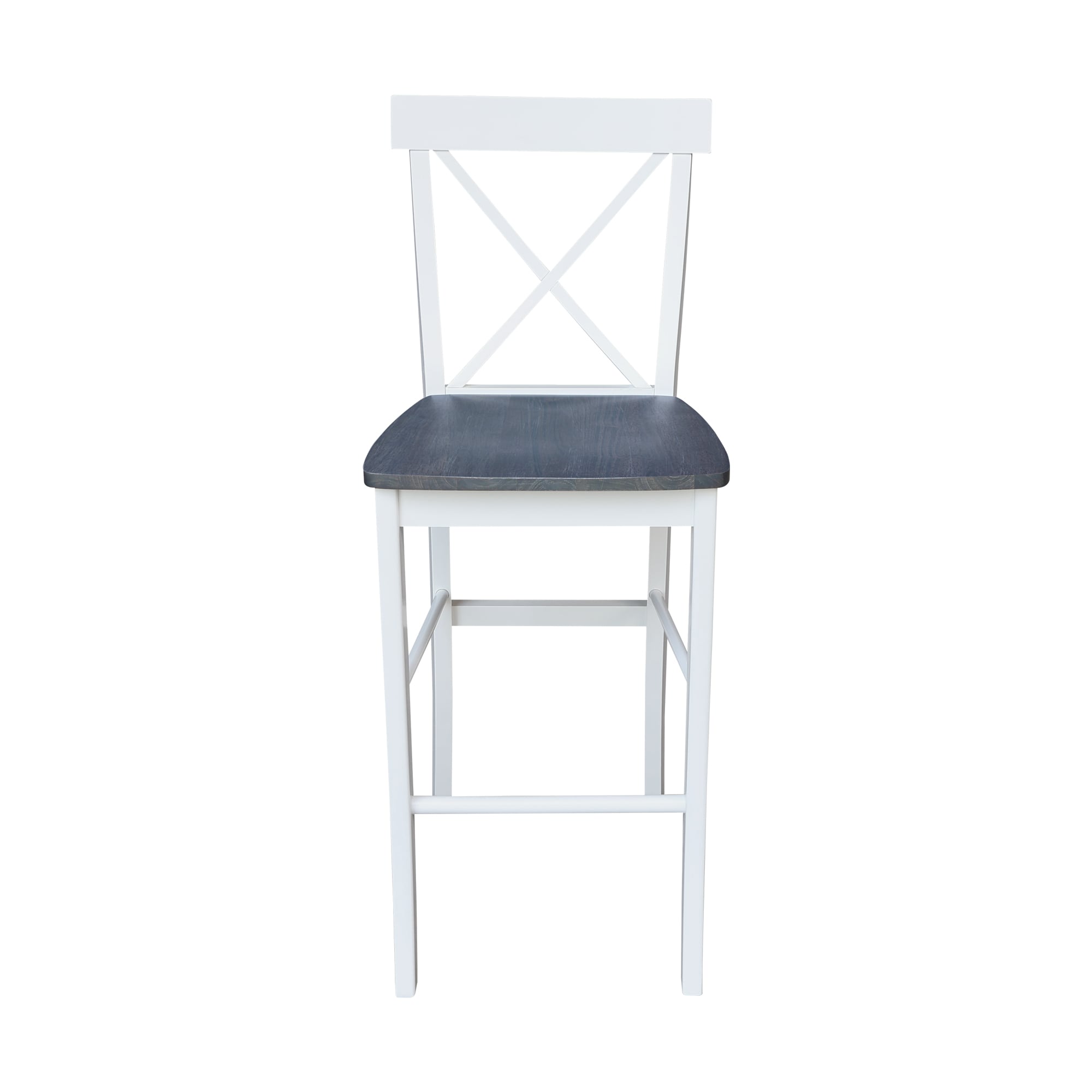 Heather Gray Solid Parawood Traditional X-Back Barstool