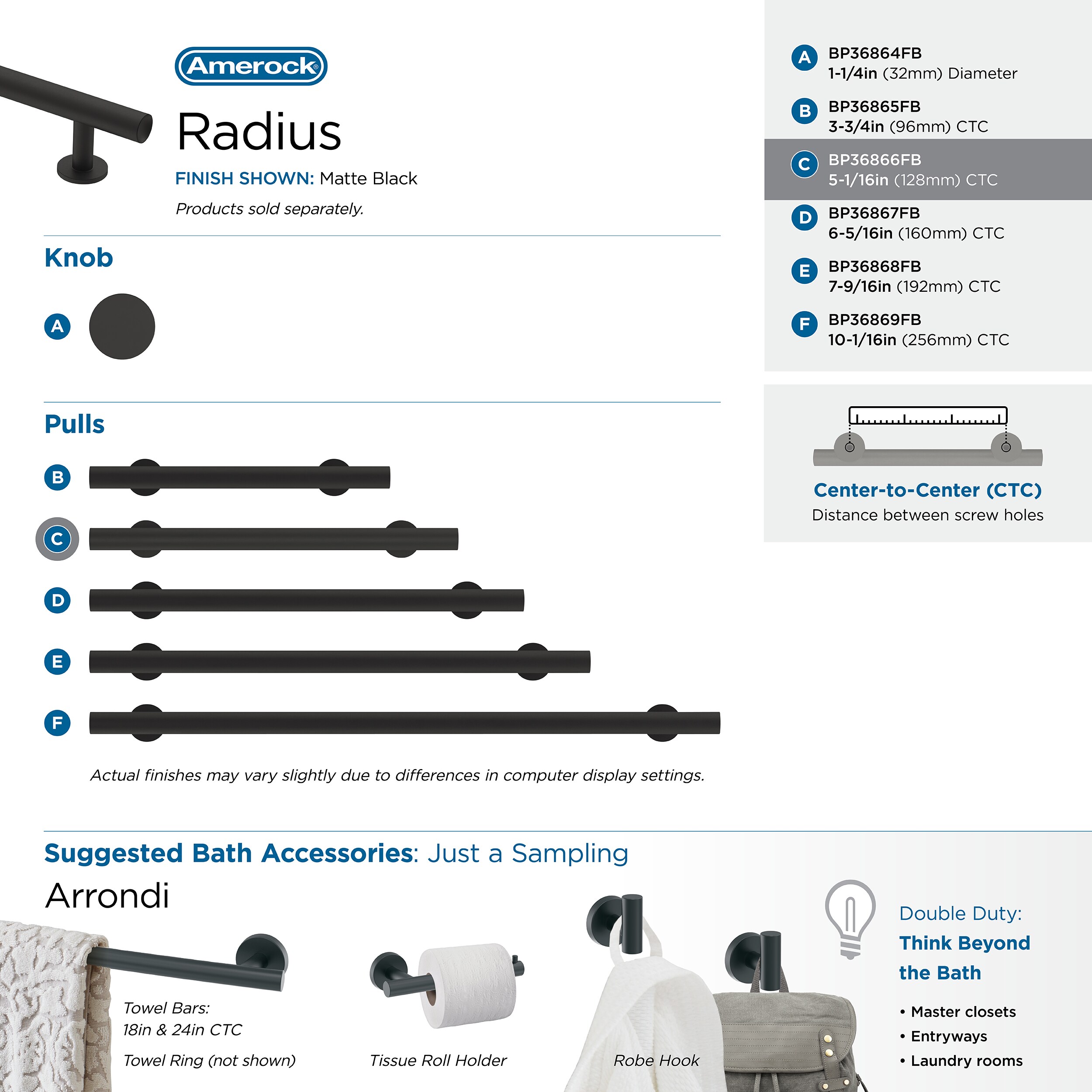 Amerock BP36866FB Cabinet-Pulls - View #9