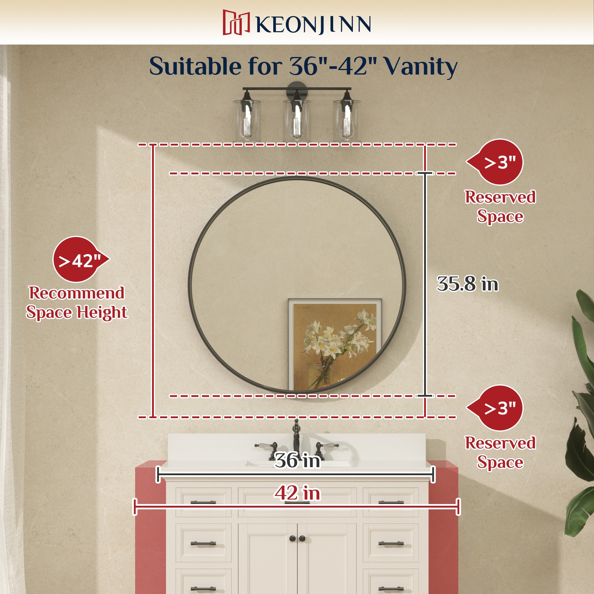 Keonjinn LW-JZ-YXJSK-R90SI Decor-Mirrors - View #3