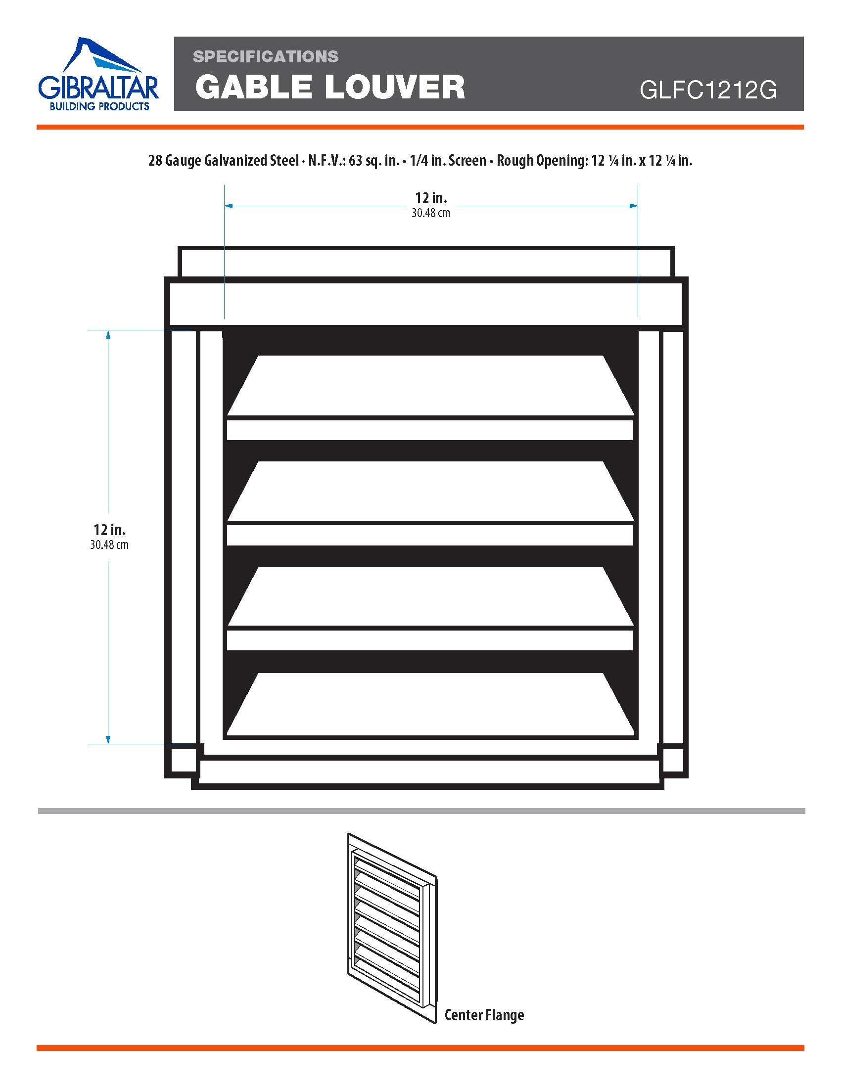 Gibraltar Building Products GLFC1212G Gable-Vents - View #4