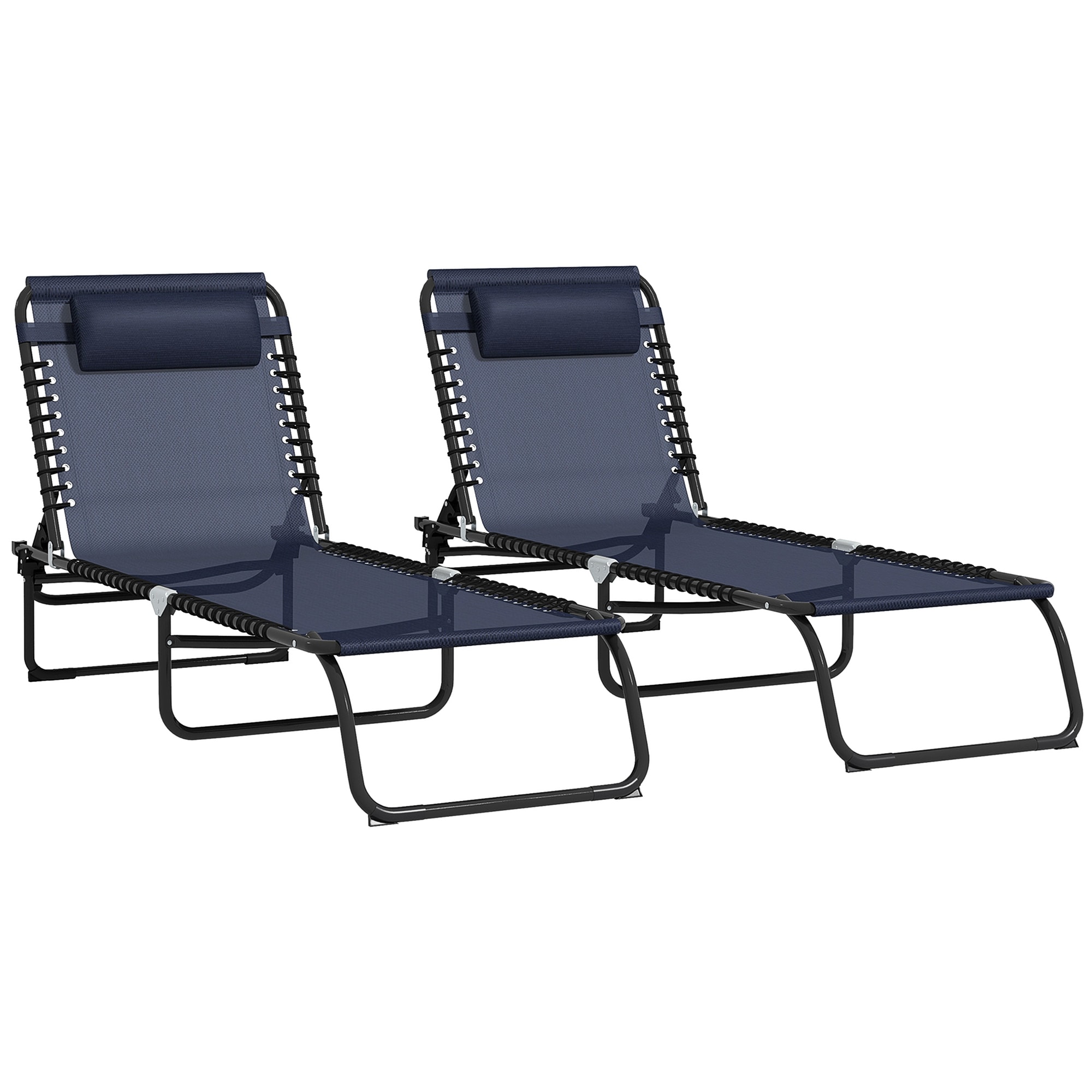 Blisstyle - Folding Chaise Lounge Pool Chair Set of 2 Patio Sun Tanning Chair Outdoor Lounge Chai...
