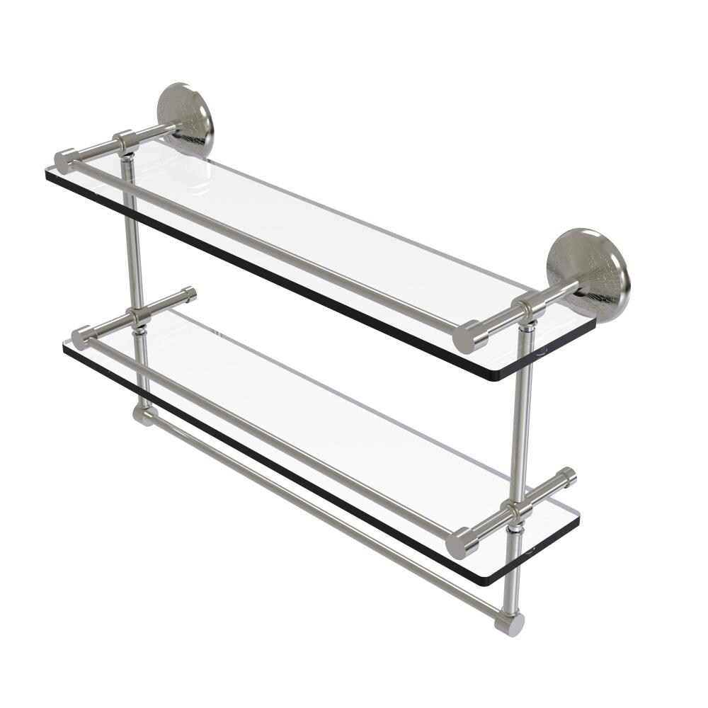 Allied Brass MC-2TB/22-GAL-SN Monte Carlo Satin Nickel 2 -Tier Wall mount Bathroom Shelf ( 22-in x 12-in x 5-in )