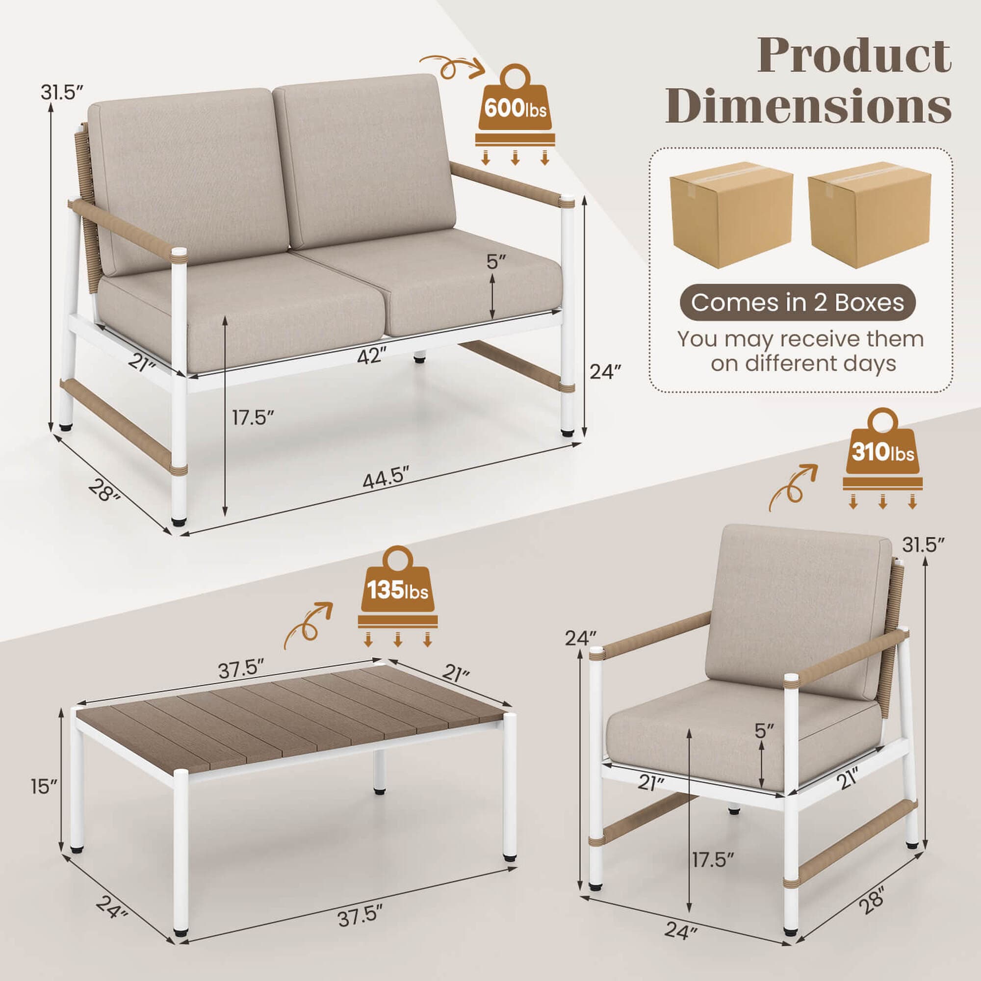 Costway HCST05447 Patio-Conversation-Sets - View #2