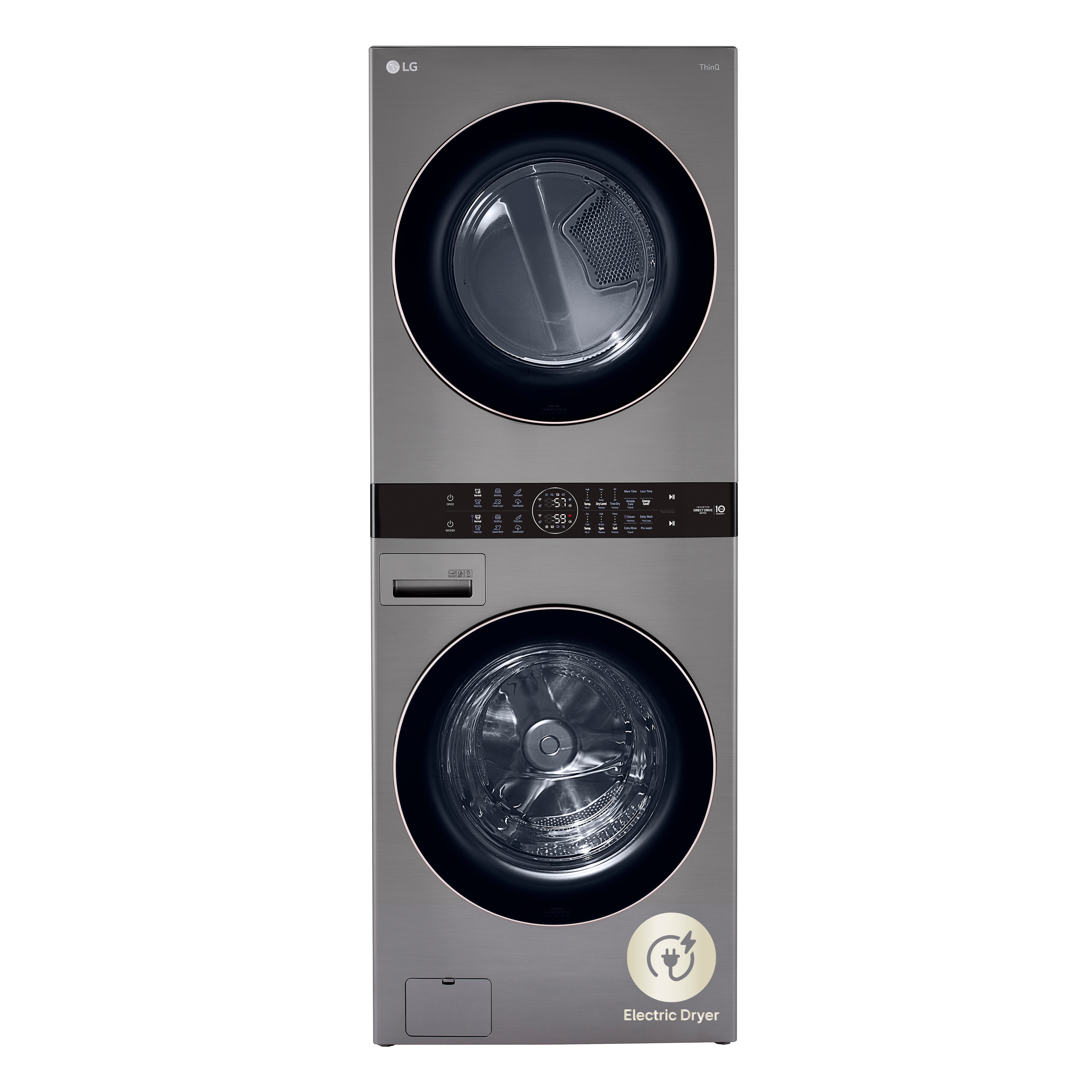 LG WashTower Electric Stacked Laundry Center with 4.5-cu ft Front load Washer and 7.4-cu ft Dryer ( Graphite Steel )