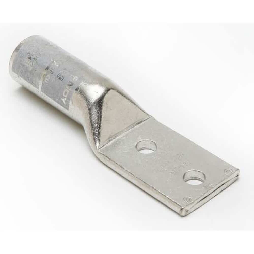 BURNDY Two-Hole Compression Lug 1000 kcmil Max 1/2 in Stud Long Barrel Copper White YA442N #YA442N