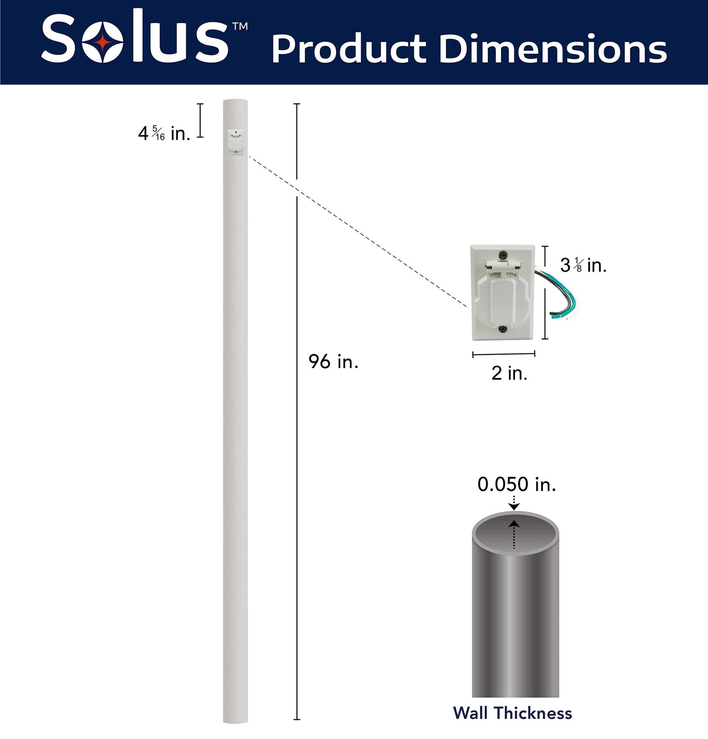 Solus Convenience Outlet Included Direct Burial 96-in White Modern