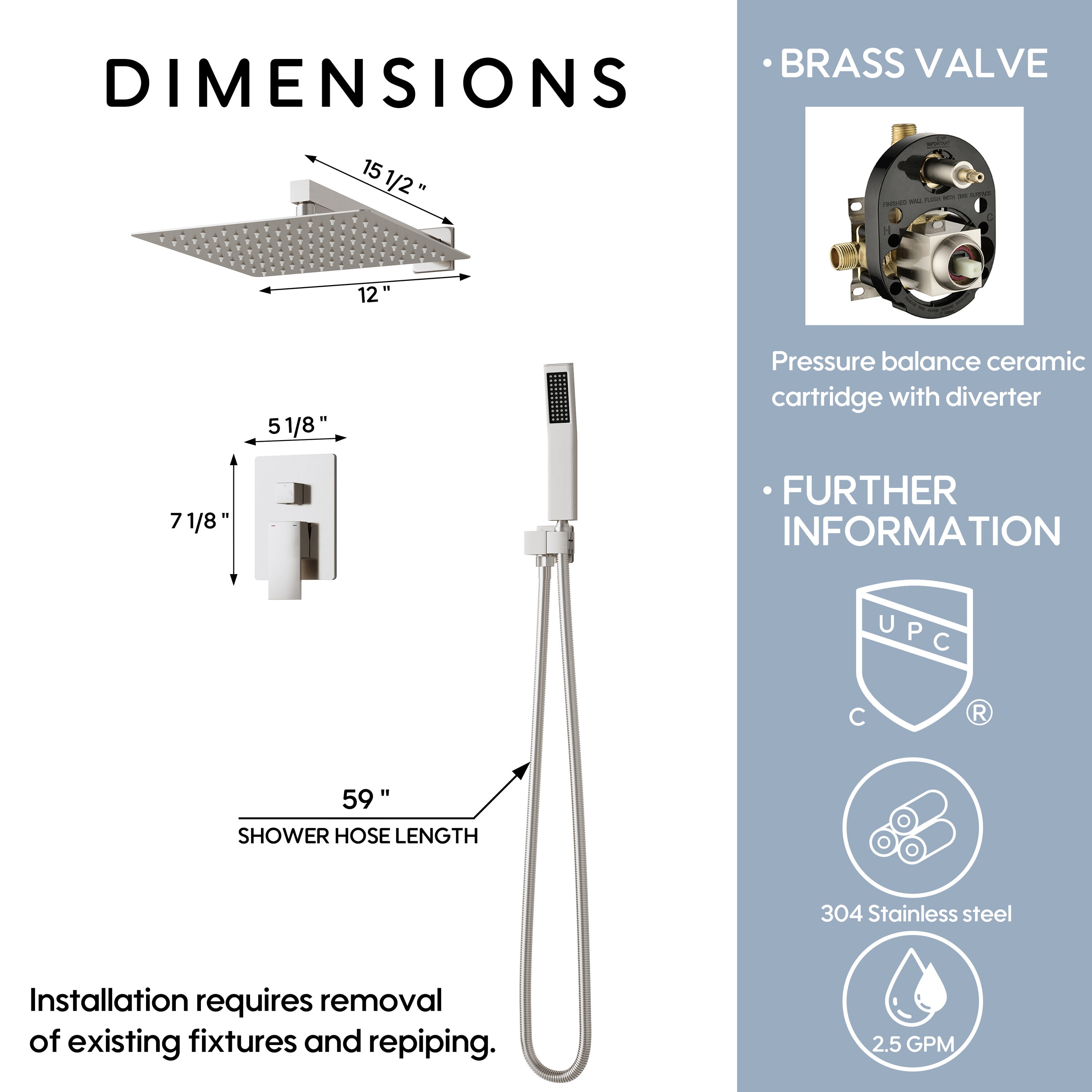 WELLFOR DTG-803S12BN Tub-Shower-Faucets - View #6
