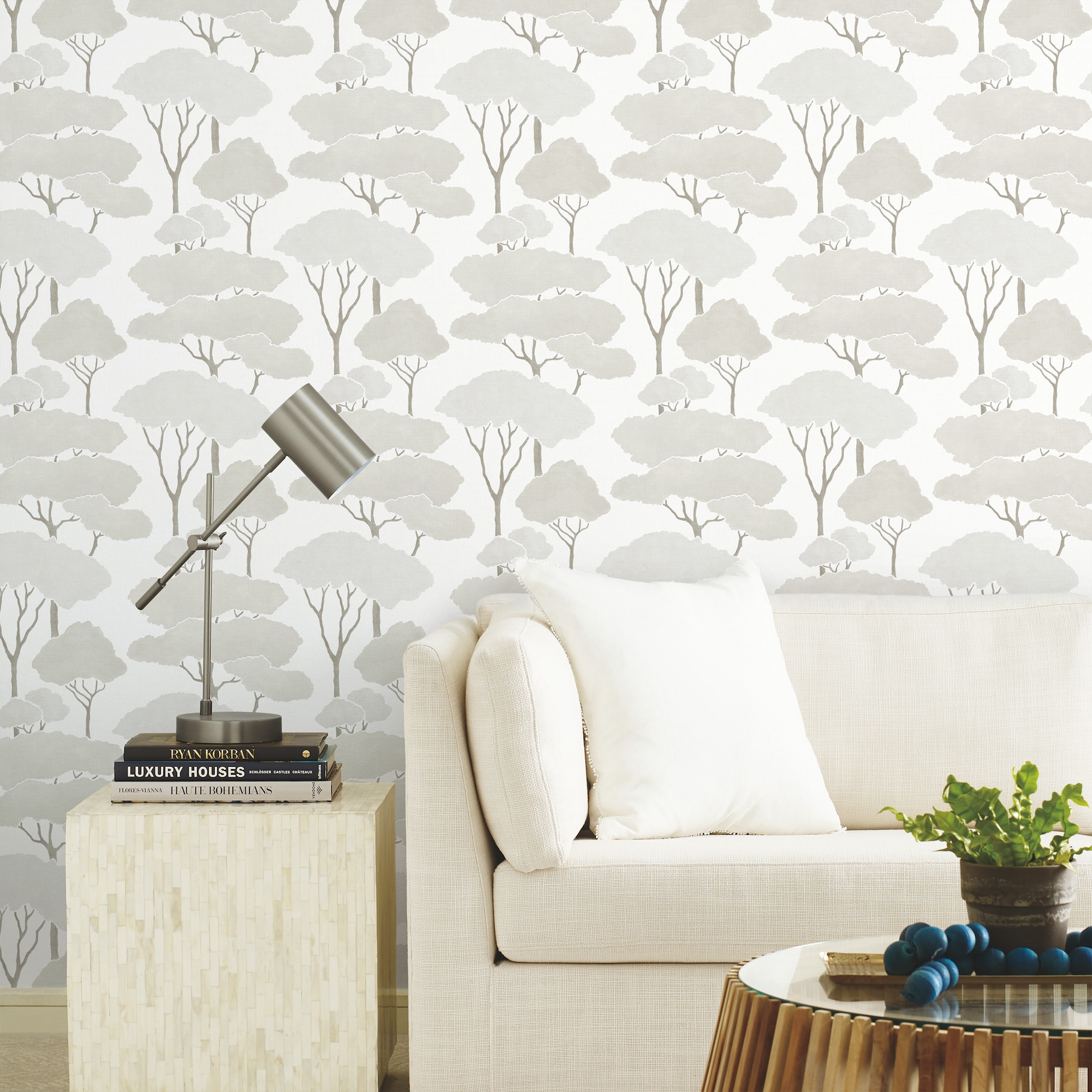 RoomMates RMK12065WP 28.18-Sq. Feet Brown Vinyl Ivy/Vines Self-adhesive Peel and Stick Wallpaper