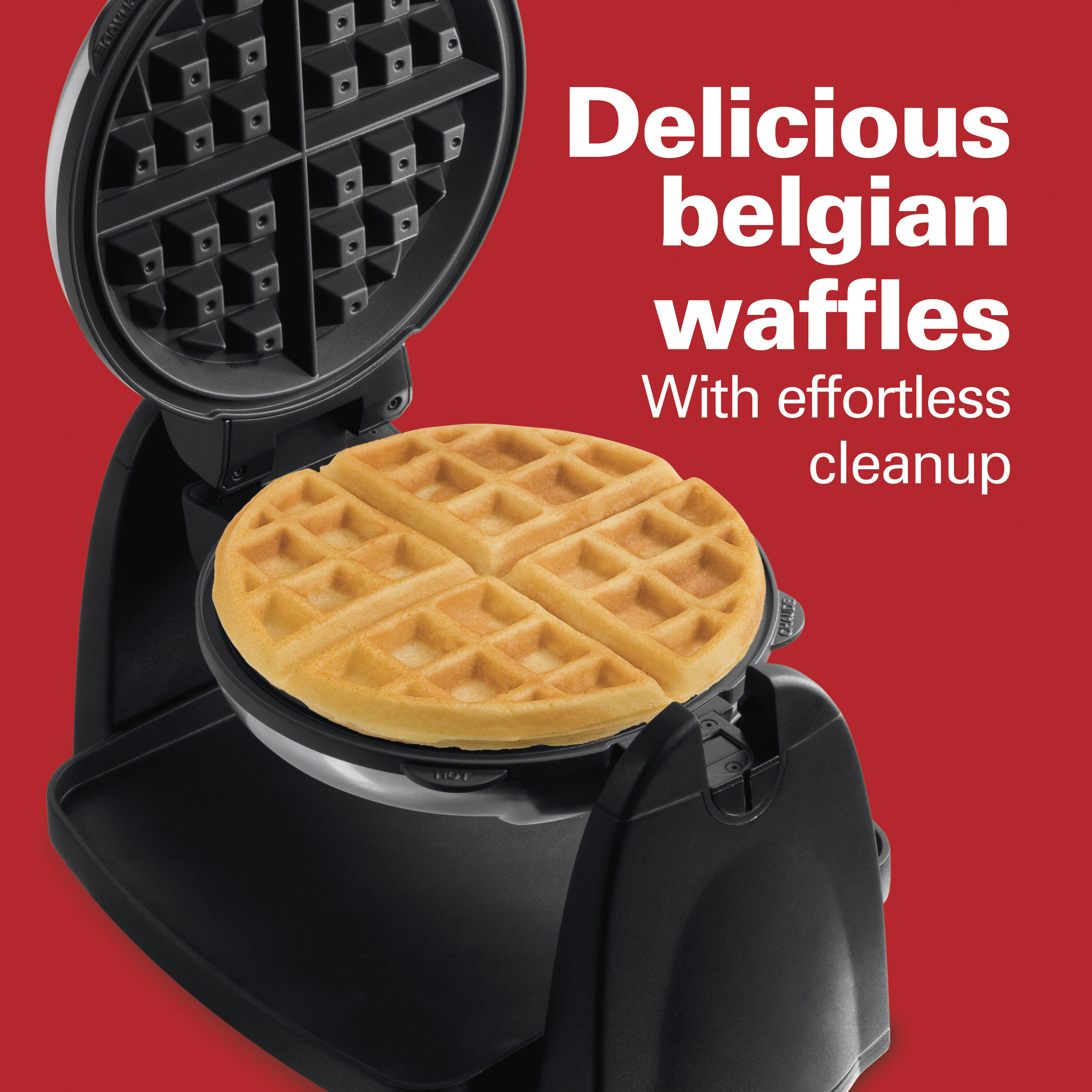 Black & Decker Rotary Waffle Maker in Black and Stainless Steel - WM1404S