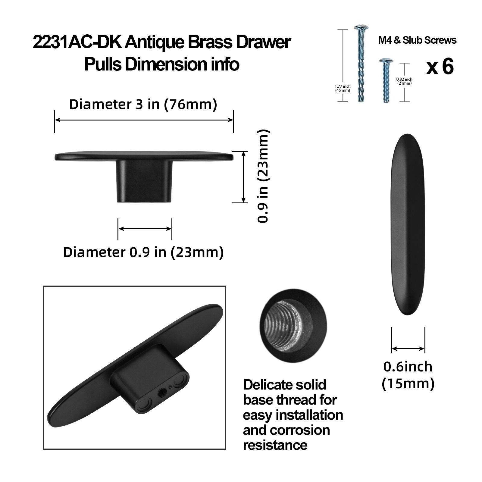 Miaokesen 1751B-DADAN-12 Cabinet-Knobs - View #2