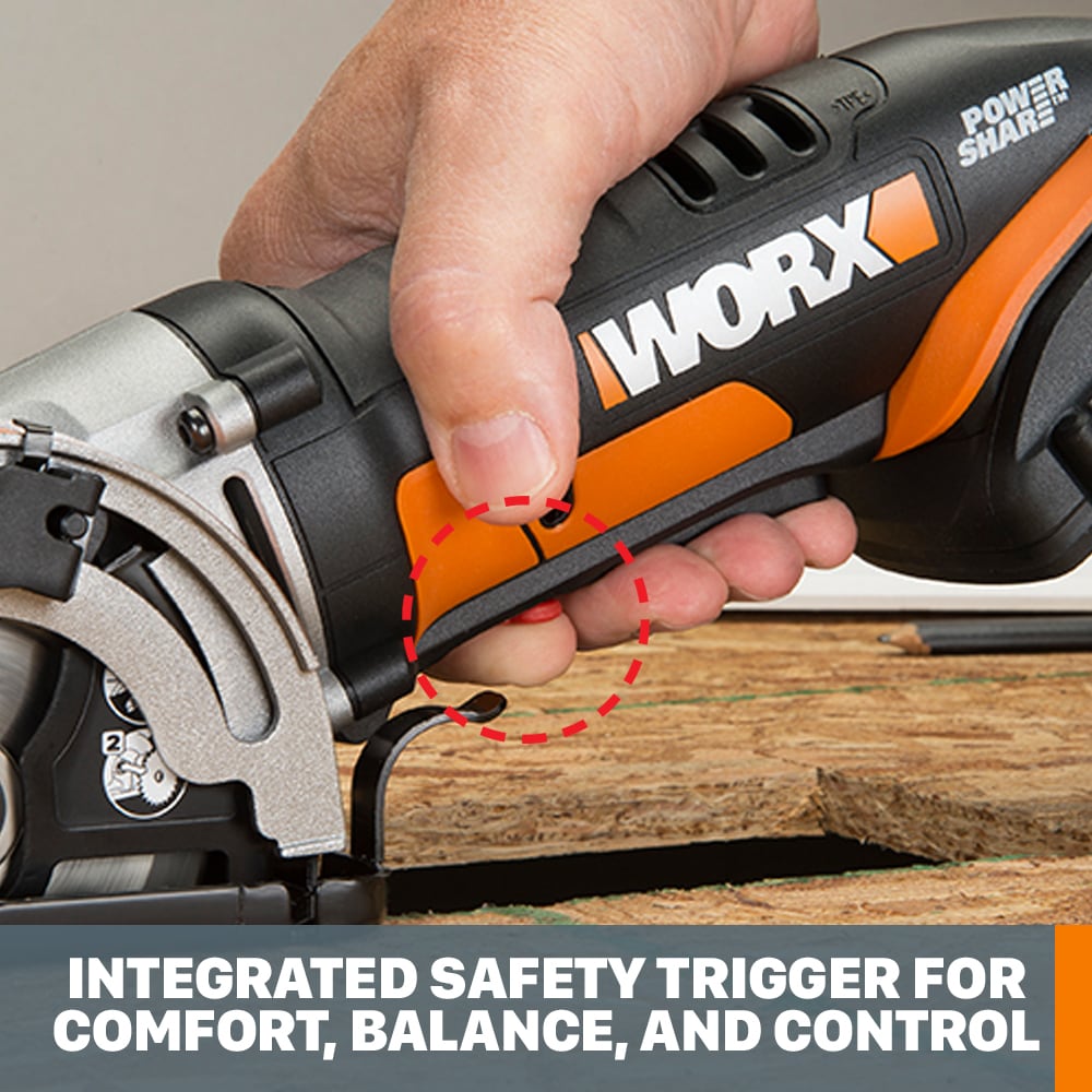 WORX WORXsaw 20-volt Max 3-3/8-in Cordless Circular Saw (1-Battery   Charger Included) in the Circular Saws department at