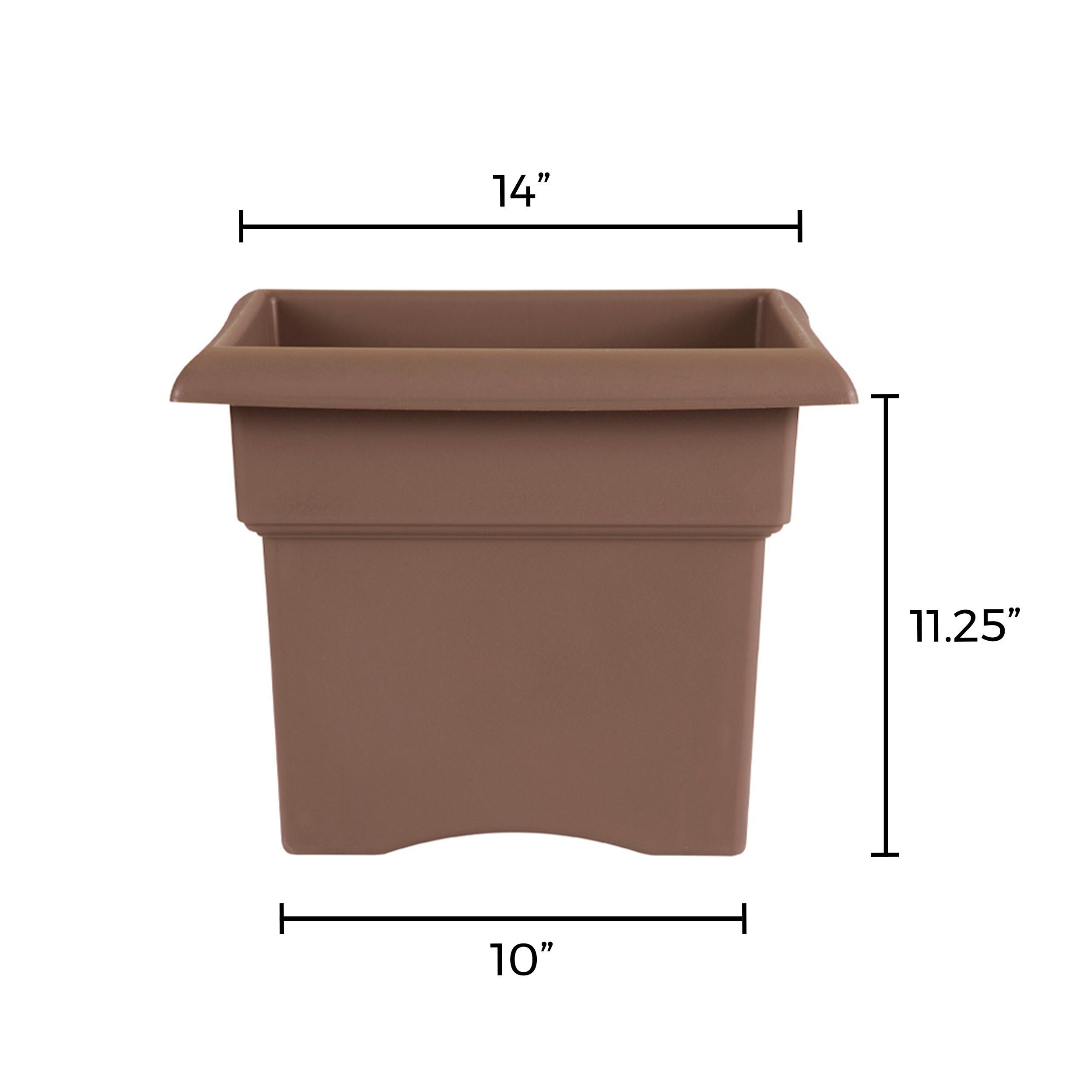 Bloem Medium (8-25-Quart) Chocolate Brown Plastic Planter in the Pots ...