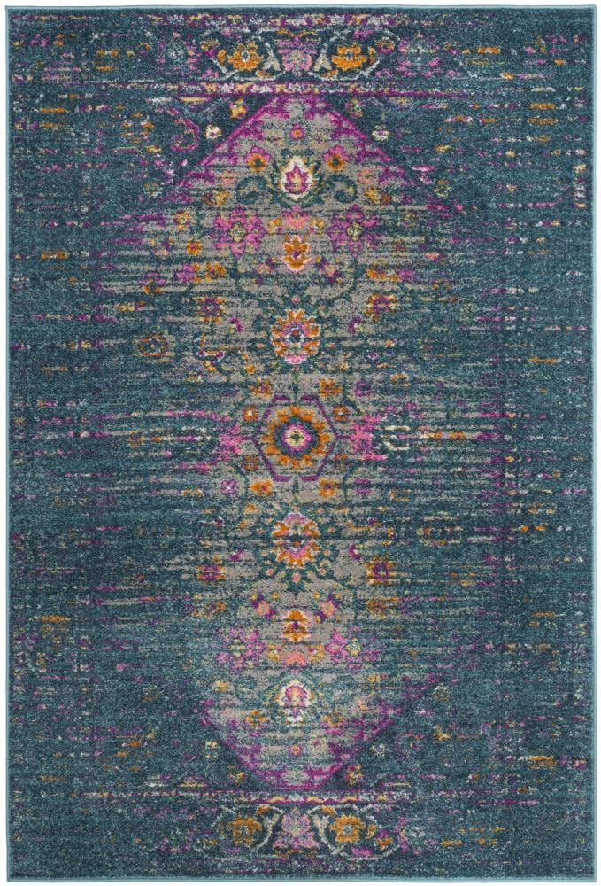 Elysian Blue/Fuchsia 6' x 9' Reversible Synthetic Area Rug