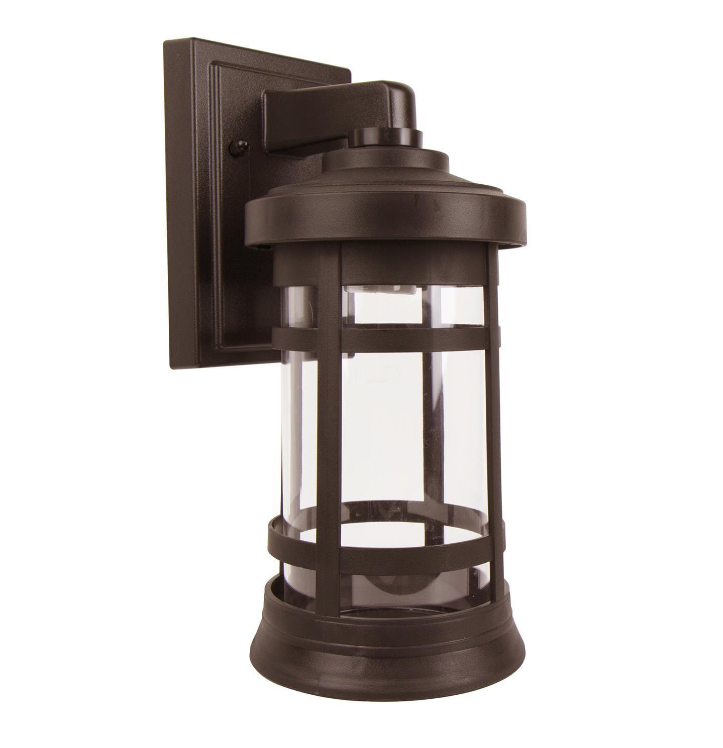 Black Motion Sensor Outdoor Integrated LED Wall Lantern Sconce | Lupon ...