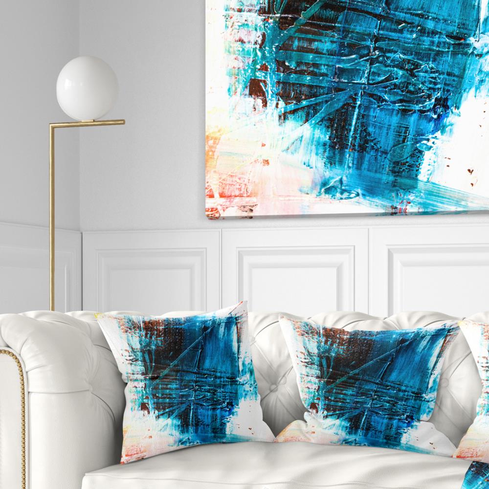 Designart CU6129-18-18 18-in x 18-in Blue Indoor Decorative Pillow