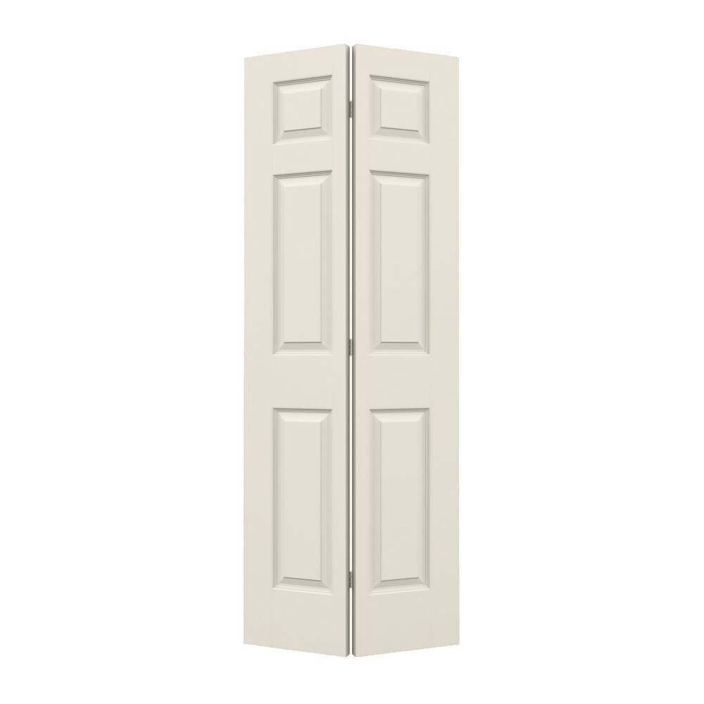 JELD-WEN 364374 6 Panel Pine 36-in x 80-in Unfinished 6-panel Textured Solid core Unfinished Pine Wood Closet Bifold Door ( Hardware Included )