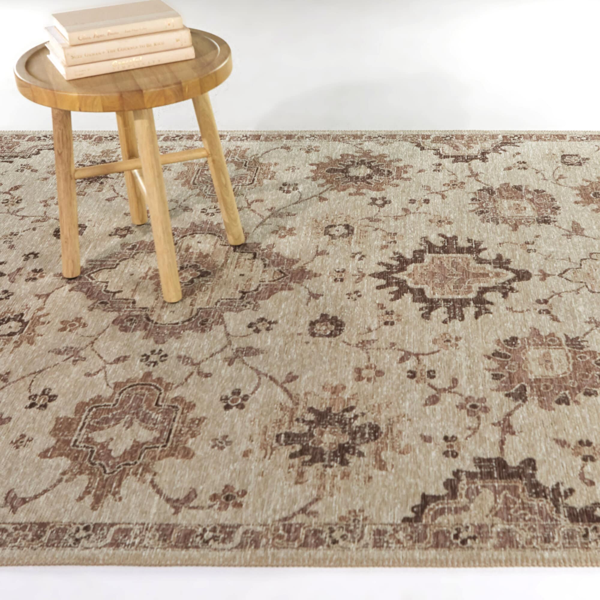Balta 3122687 7 x 10 (ft) Polyester Copper Rectangular Indoor Medallion Oriental Area rug
