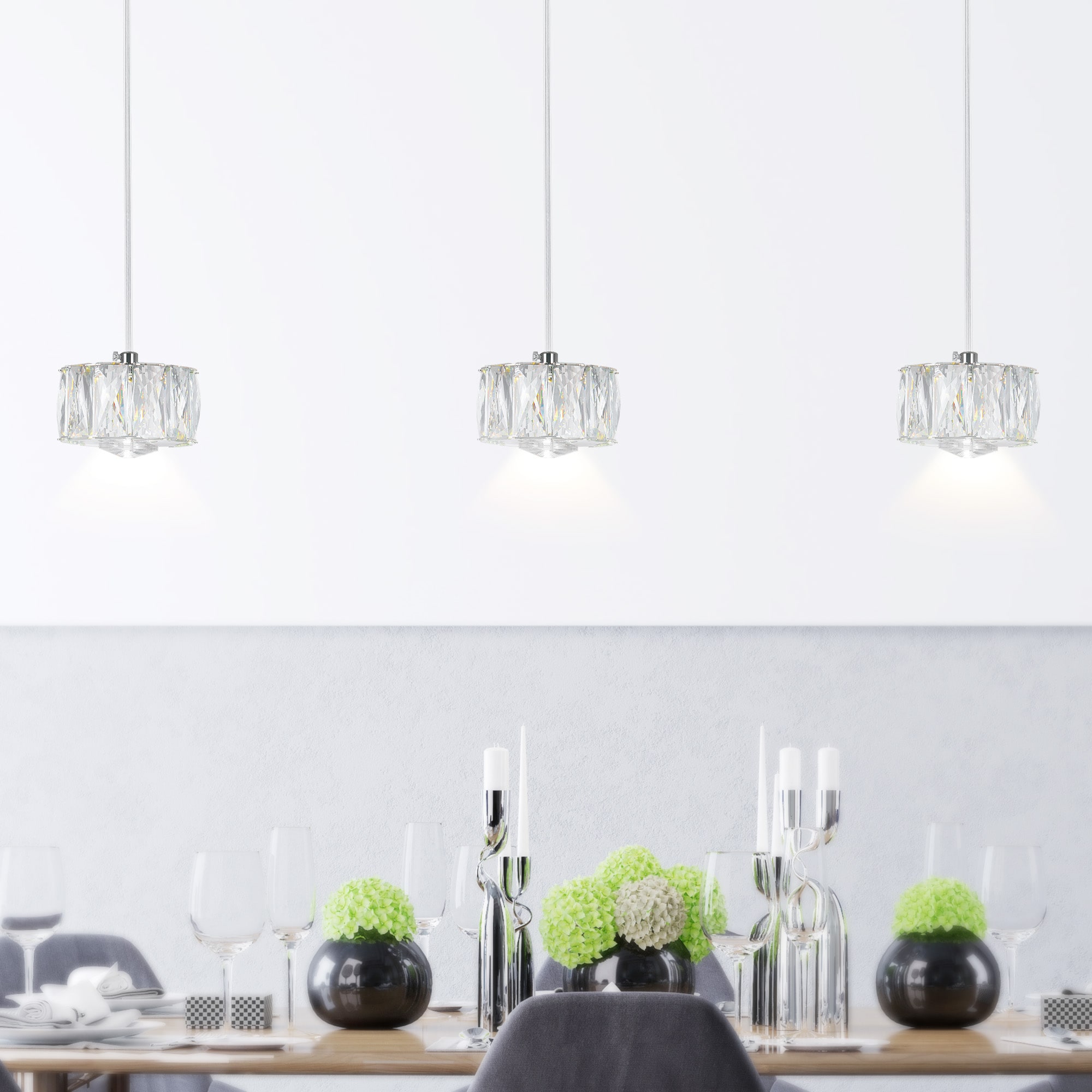 CWI Lighting 5636P4-1-601 Milan 1 -Light Chrome Modern/contemporary Geometric Integrated LED Mini Hanging Pendant light