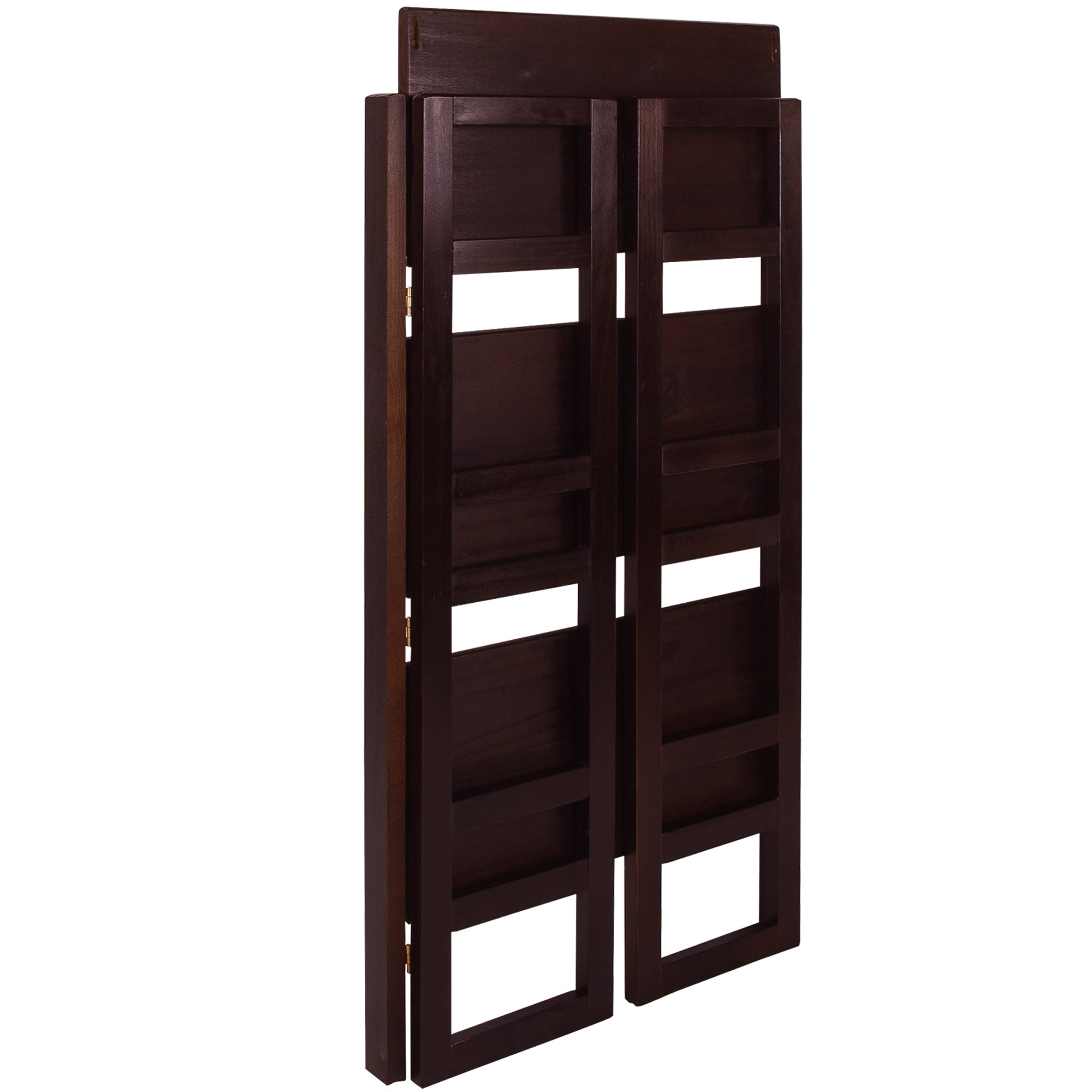 Mission Casual Espresso Solid Pine 3-Shelf Folding Bookcase