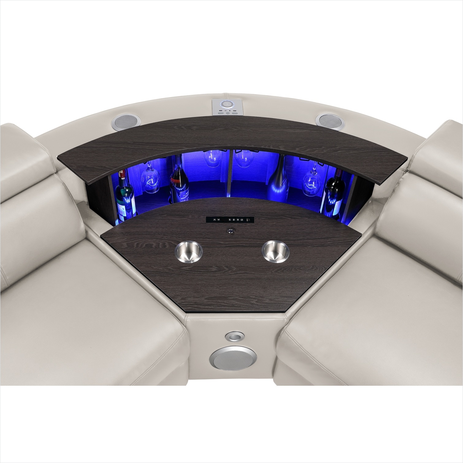 chillscreamni 127-Inch L-Shape Sectional with Power Recliners Bluetooth ...