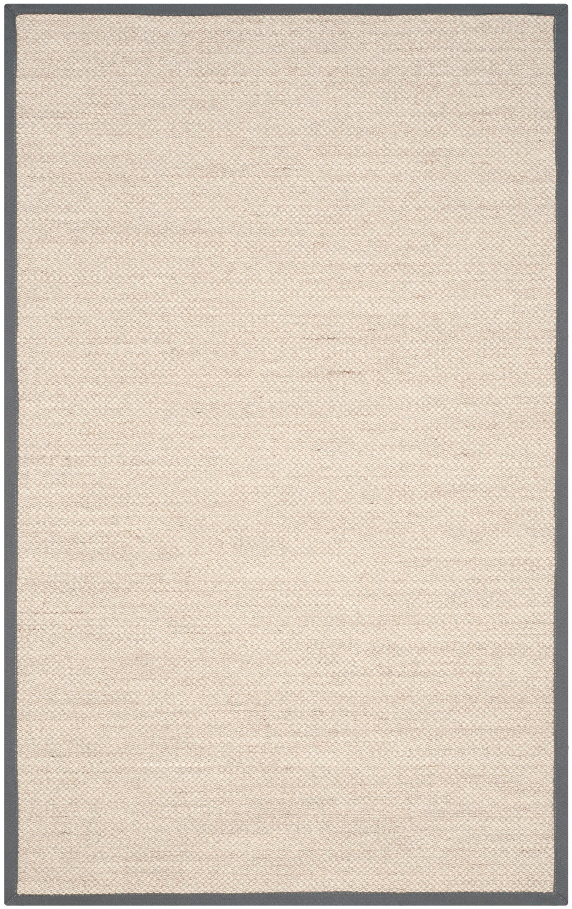 Safavieh NF143D-5 Natural Fiber Pines 5 x 8 (ft) Loomed Sisal Marble/Dark Gray Rectangular Indoor Solid Coastal Area rug