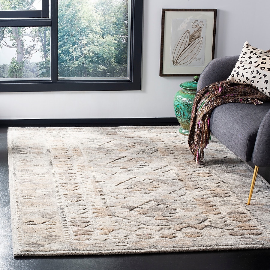Safavieh Wyndham Borwick 4 x 6 Gray/Taupe Indoor Abstract Global Handcrafted Area Rug Safavieh Wyndham Borwick 4 x 6 Gray/Taupe Indoor Abstract Global Handcrafted Area Rug