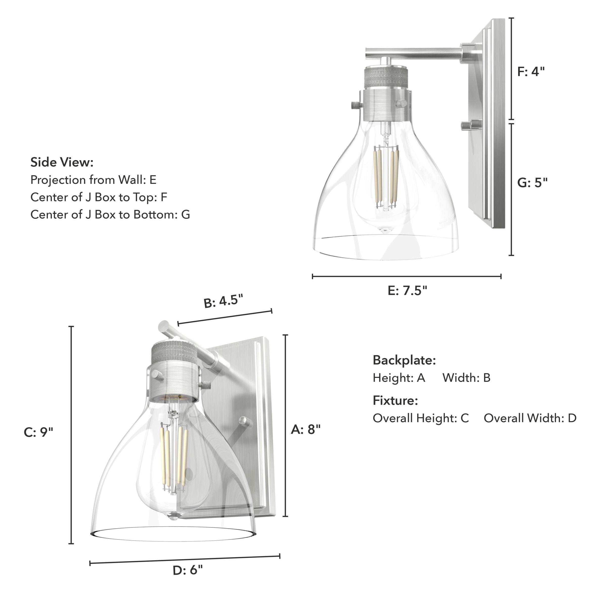 Hunter Van Nuys 6-in W 1-Light Brushed Nickel Transitional LED Wall ...