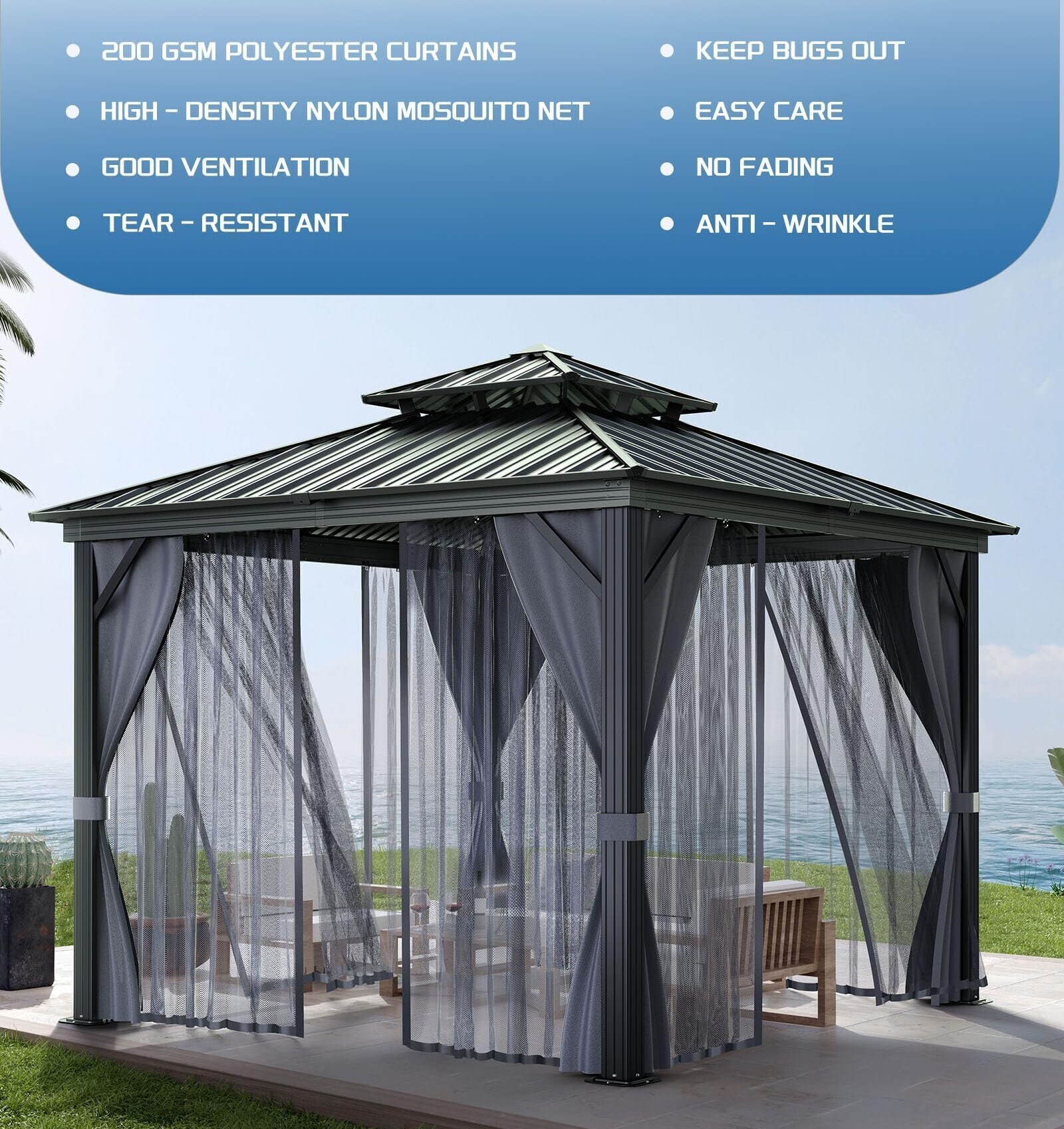 GarveeLife IDEAL-26032606 Wood-Resin-Gazebos - View #2
