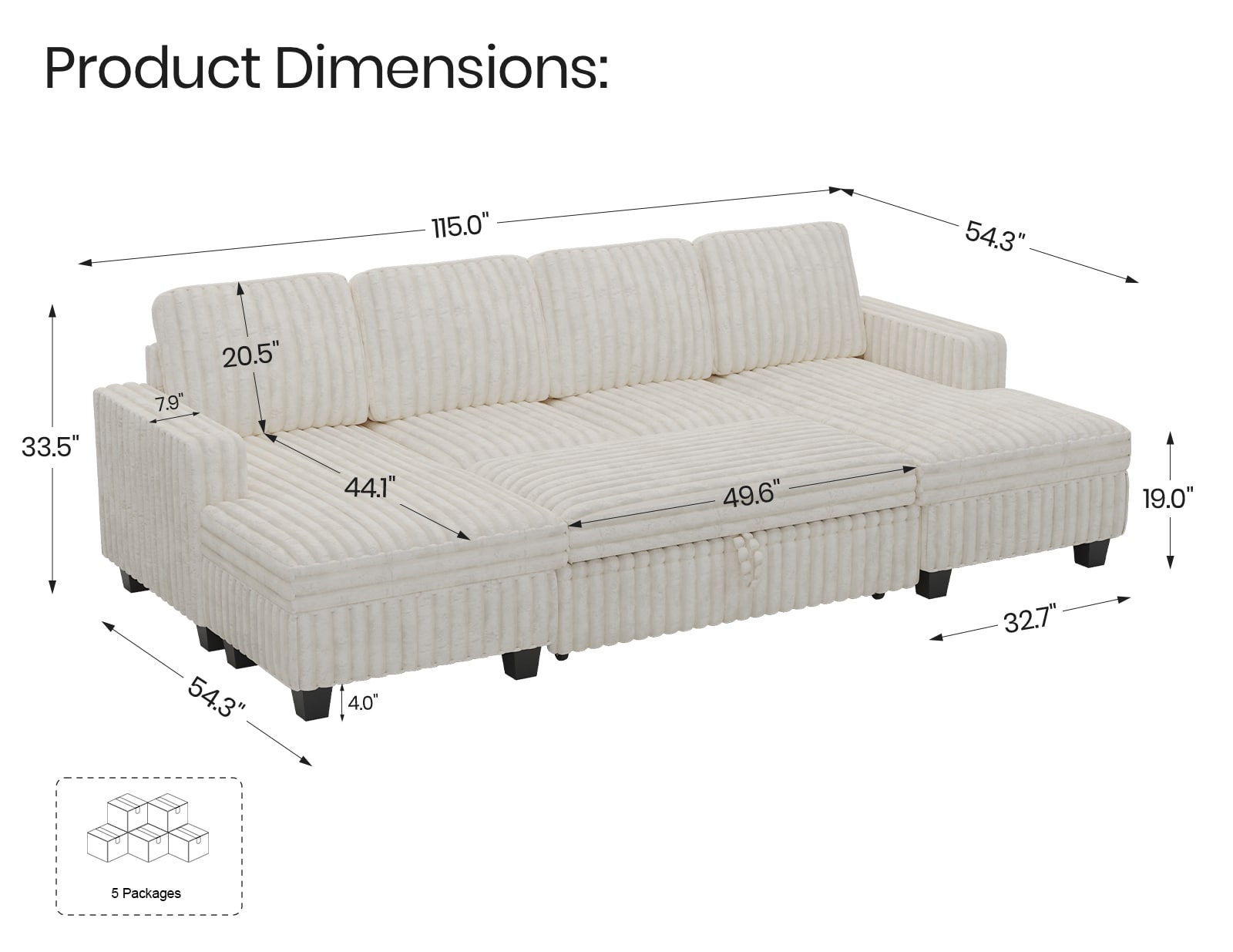 Belffin BF106-AGHI-WHITE futons - View #2