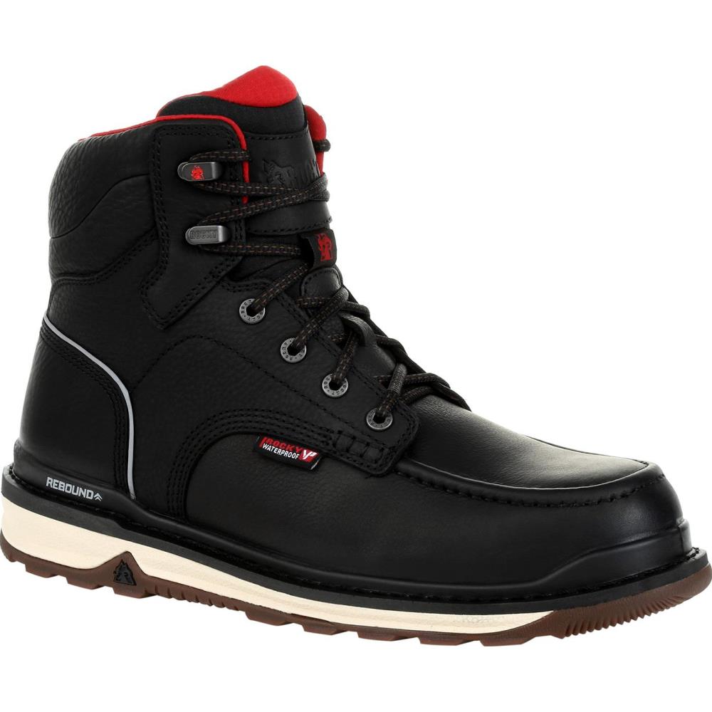 Rocky Mens Black Waterproof Work Boots Size: 7.5 Medium in the