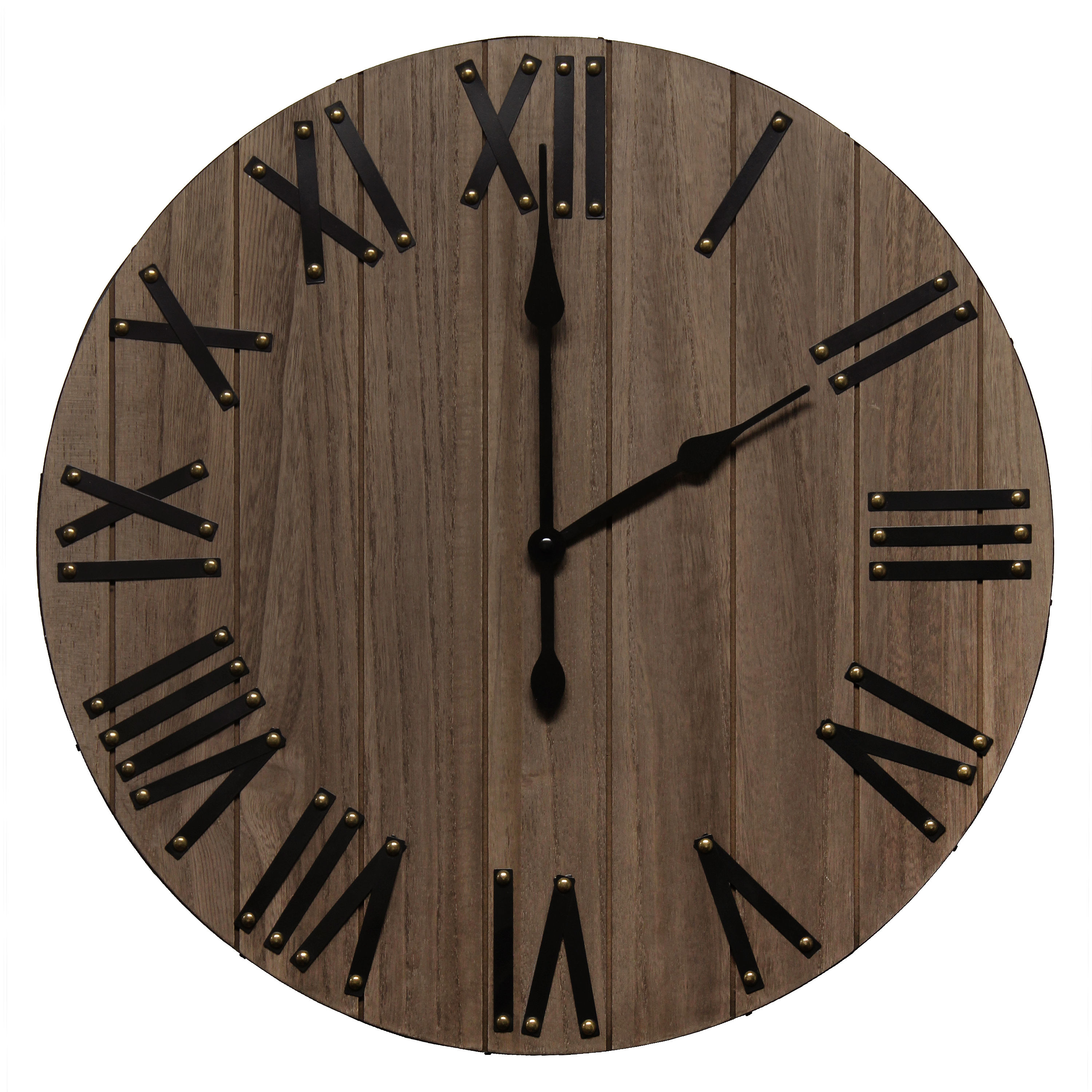 Elegant Designs HG2004-RWD Analog Round Wall Farmhouse