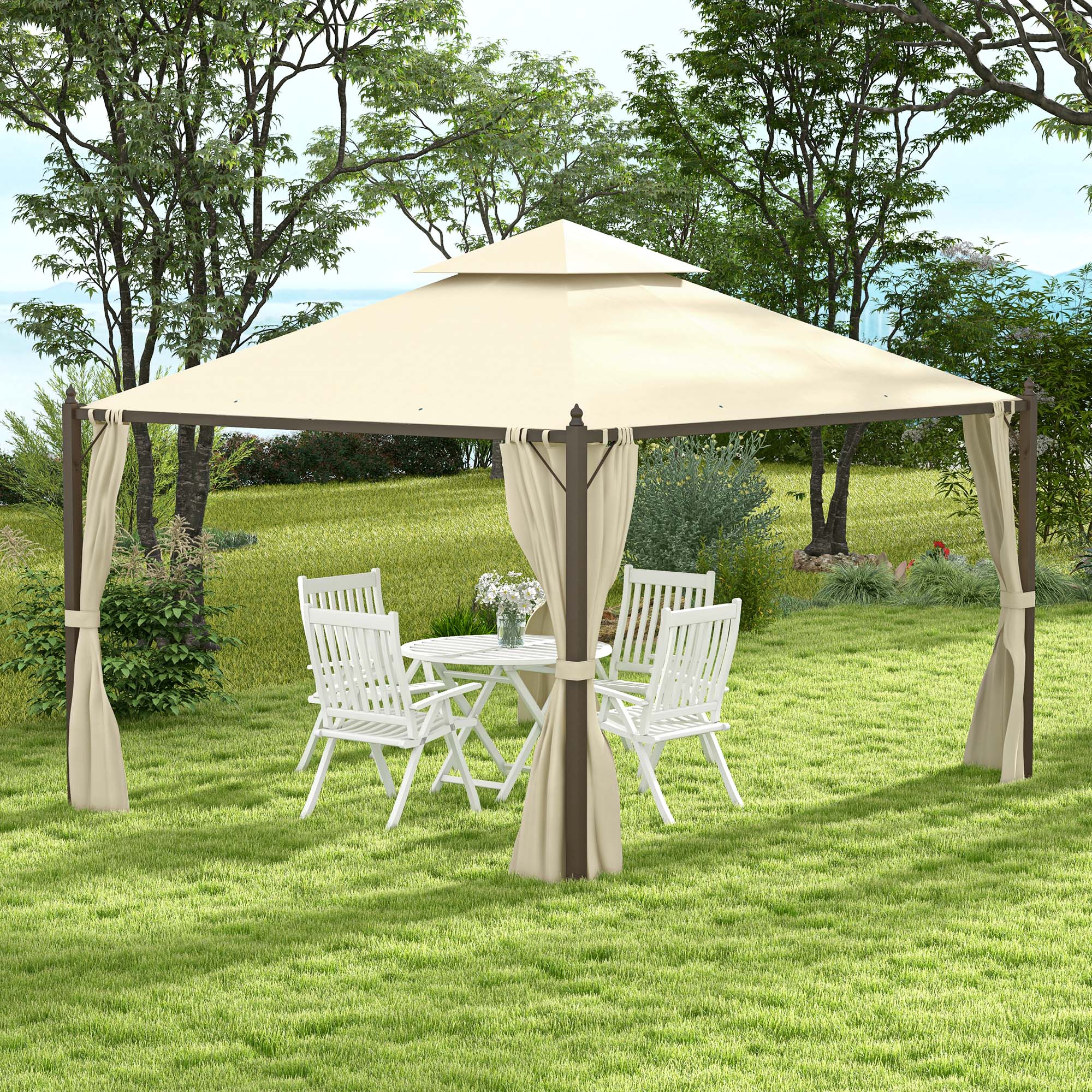 Outsunny 84C-033V01BG Wood-Resin-Gazebos - View #3
