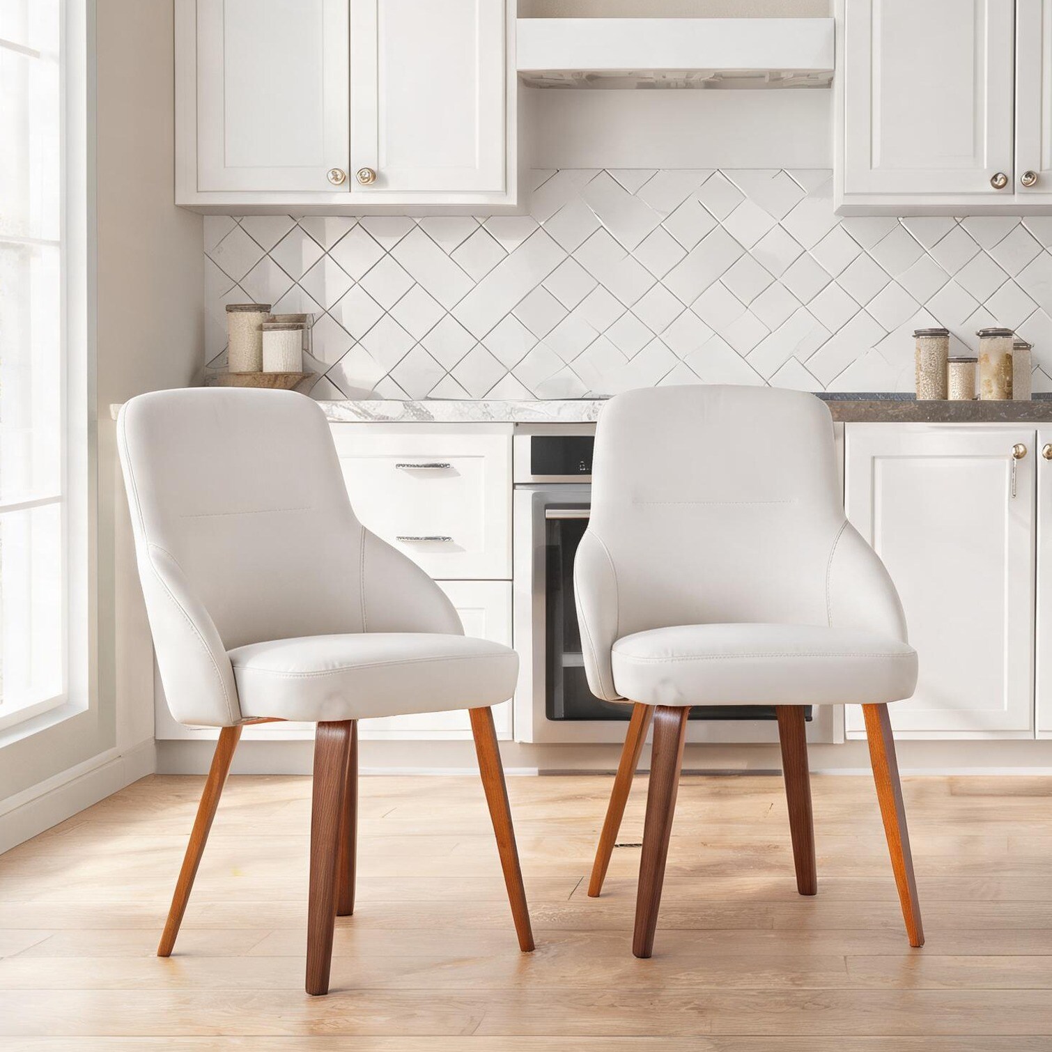 Watnature White Seating For Dining with Functional Design 20 x 21 x 35 ...