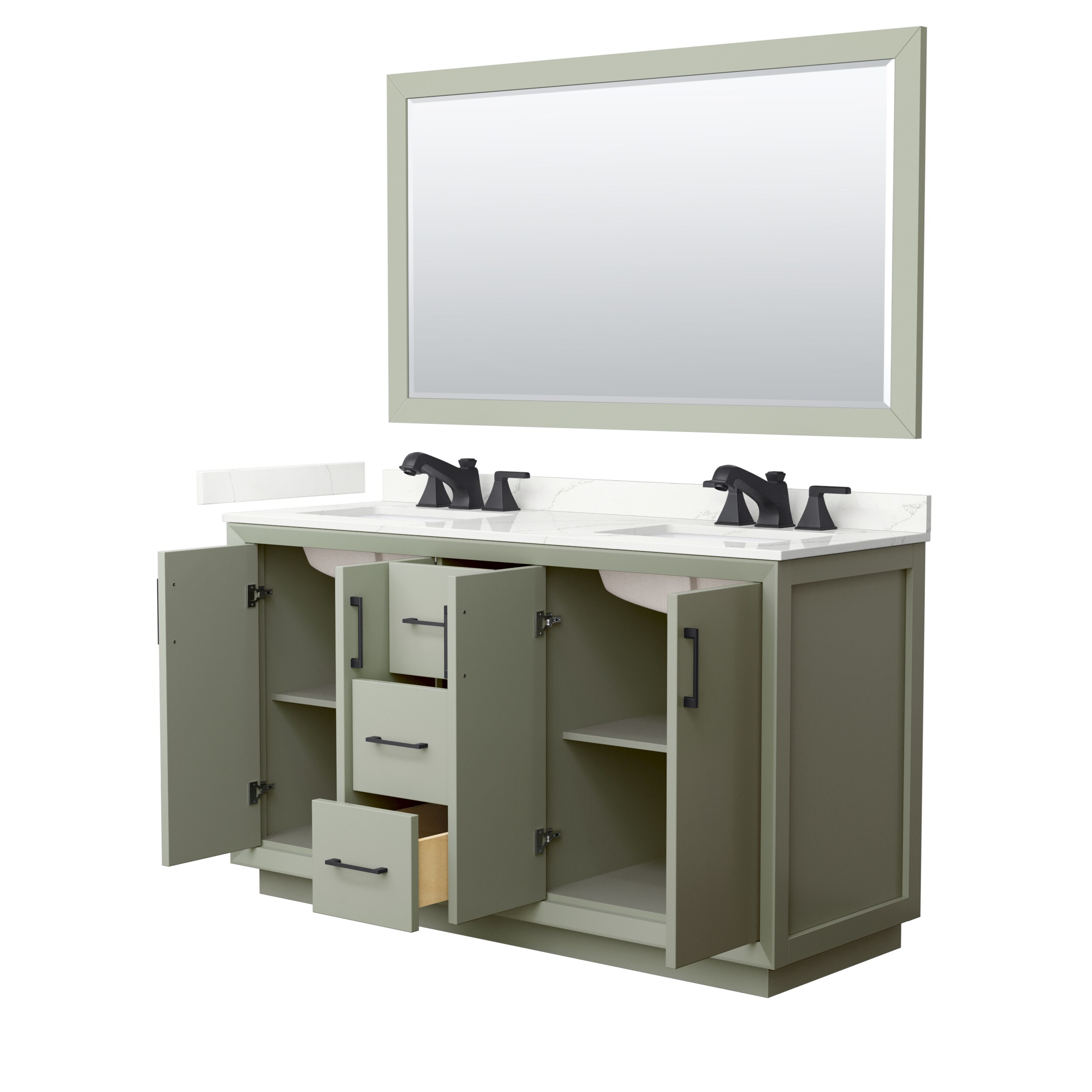 Wyndham Collection WCF414160DLBGTUS3M58 Bath-Vanity-Combo - View #2