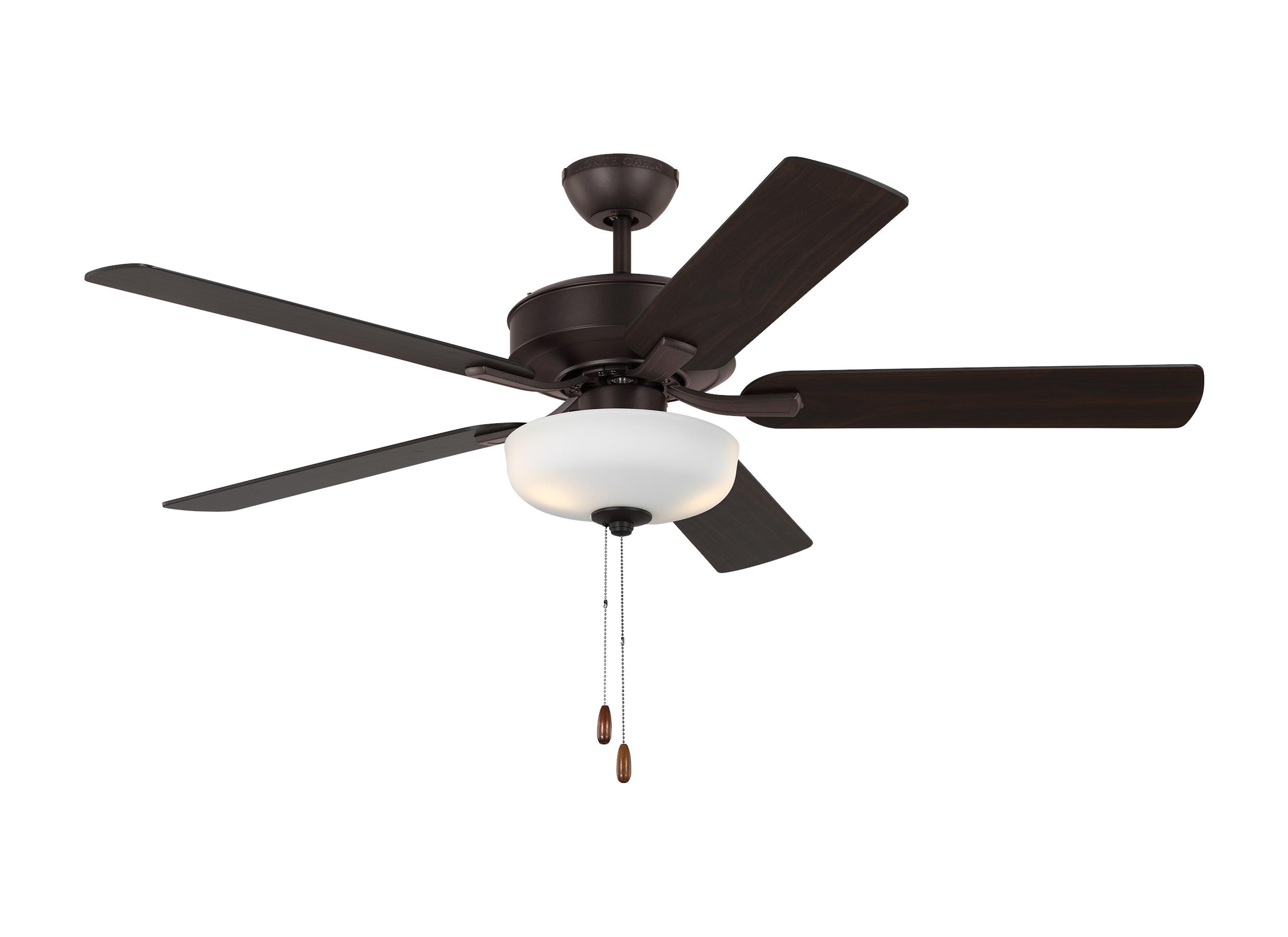 Linden 52'' Bronze Ceiling Fan with Matte White Glass Light Kit